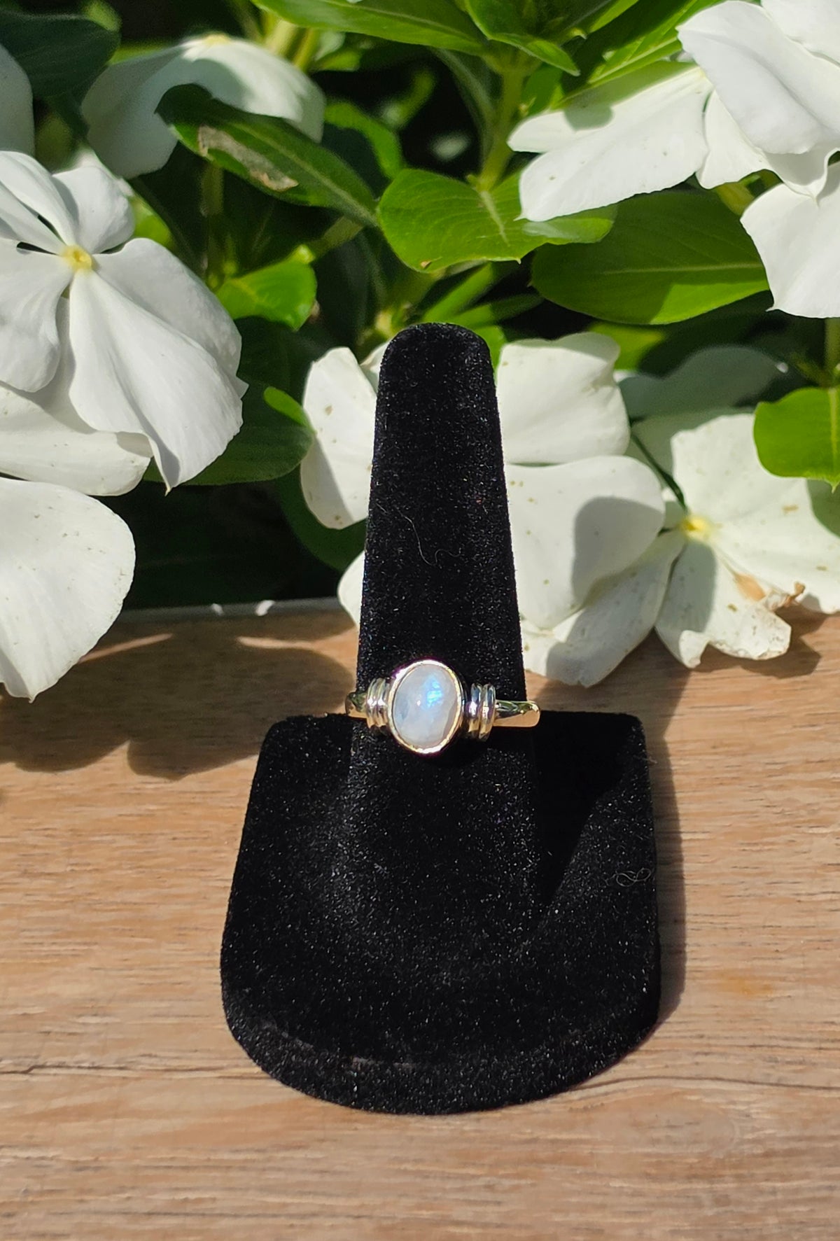 Moonstone Gemstone Sterling Silver Ring - Size 6