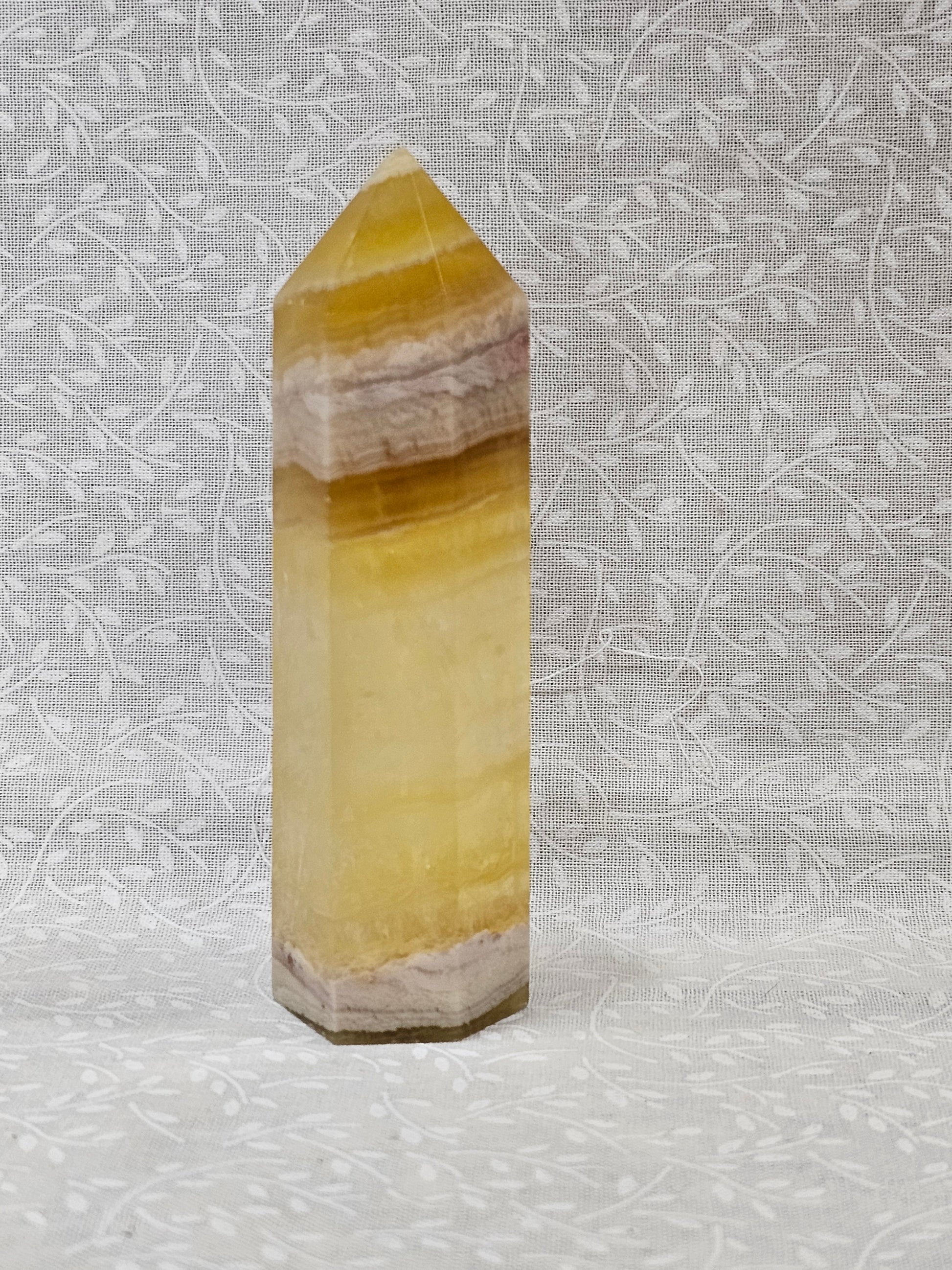 Yellow Fluorite Crystal Tower