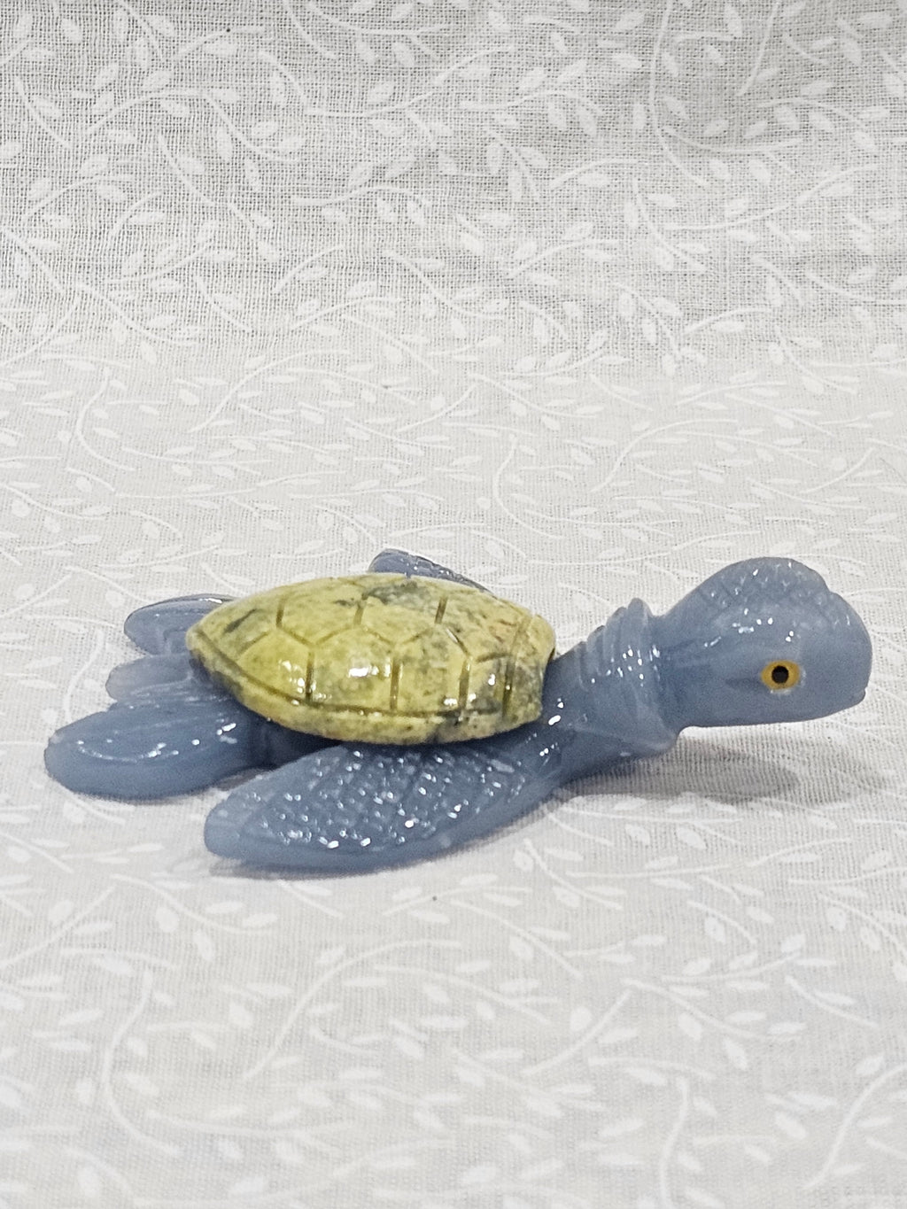 Angelite & Serpentine Crystal Turtle