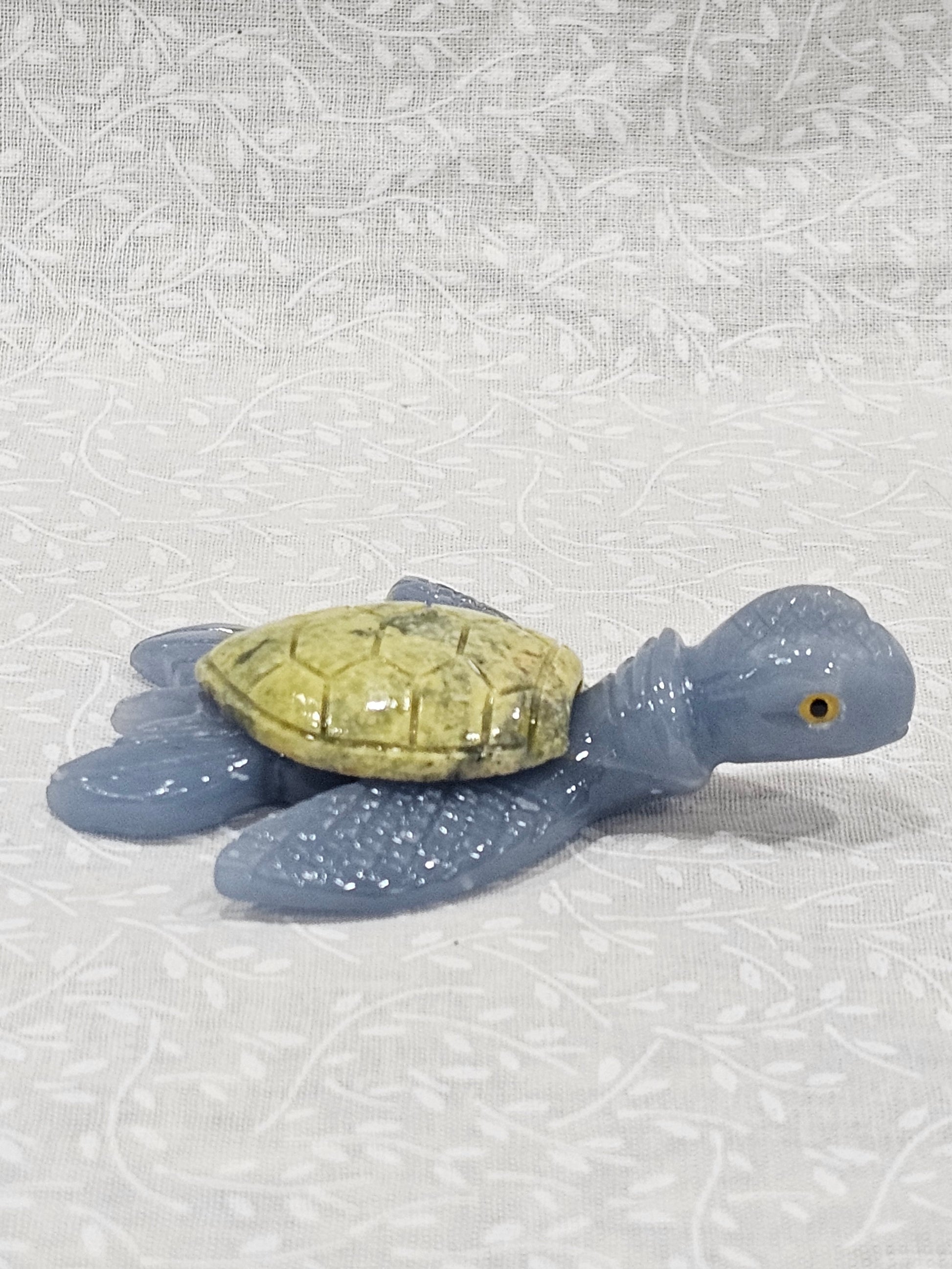 Angelite & Serpentine Crystal Turtle