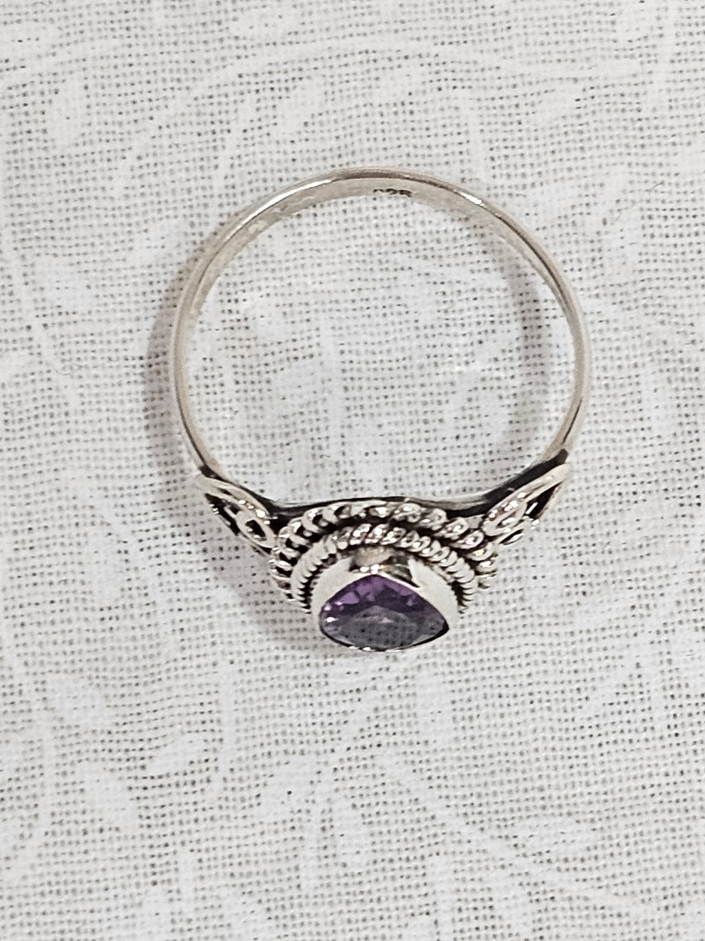 Sterling Silver Amethyst Healing Ring Emotional Balance - Size 8