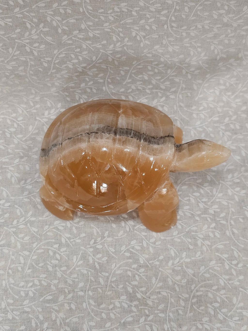 Honey Calcite Crystal Turtle 5 Inch