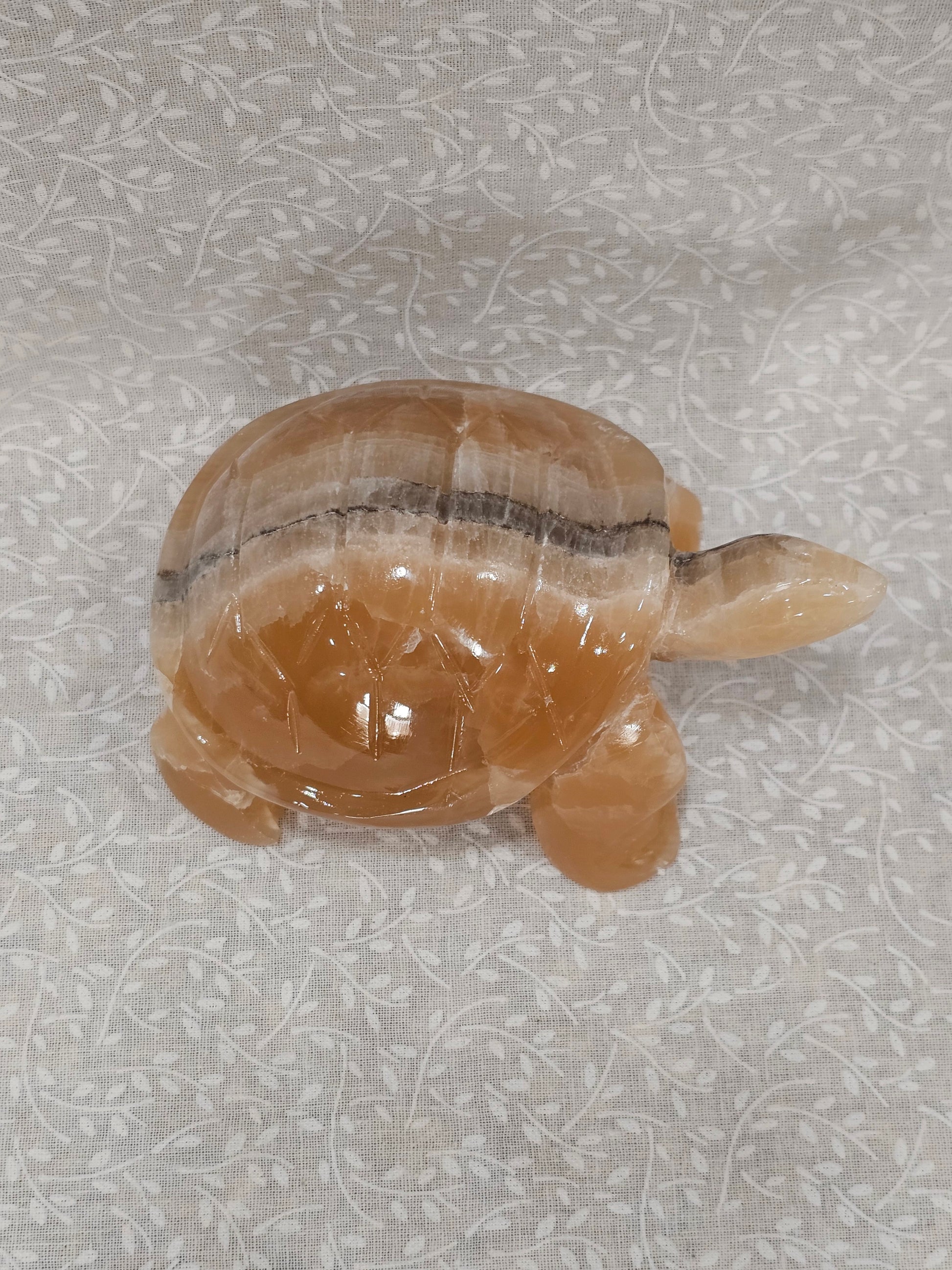 Honey Calcite Crystal Turtle 5 Inch