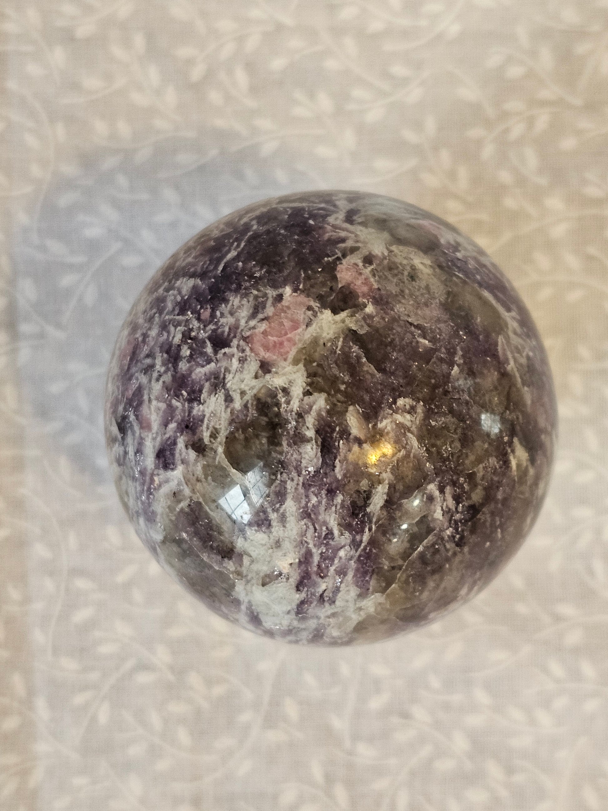 Lepidolite Crystal Sphere
