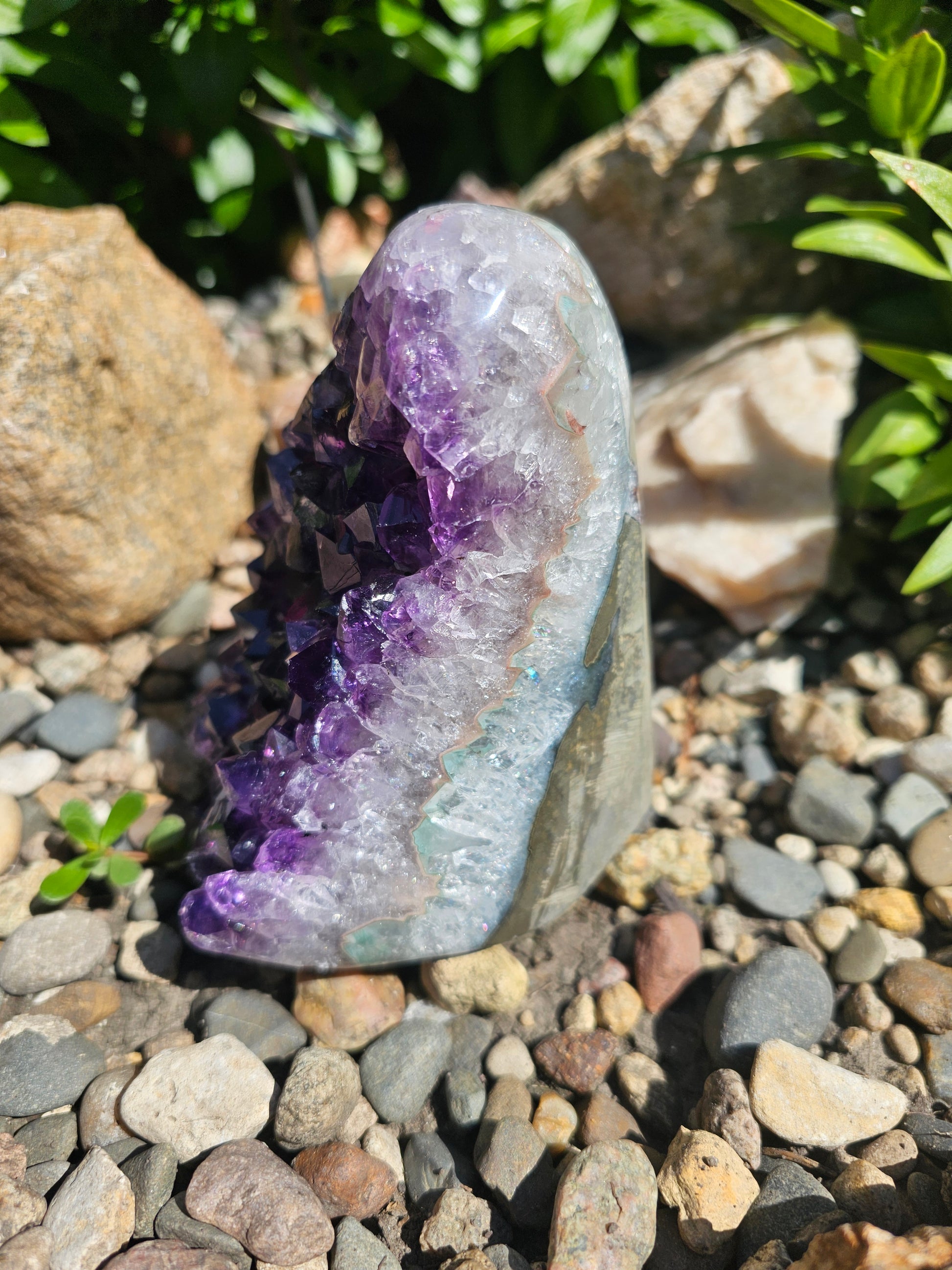 Amethyst Raw Crystal Cut Base