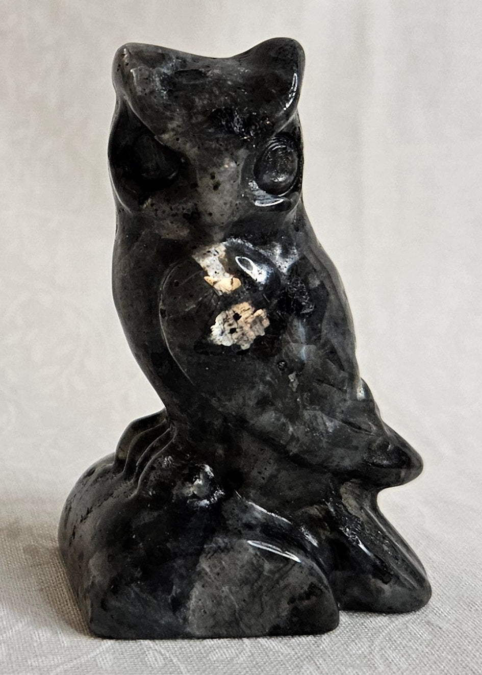 Black Labradorite Crystal Owl