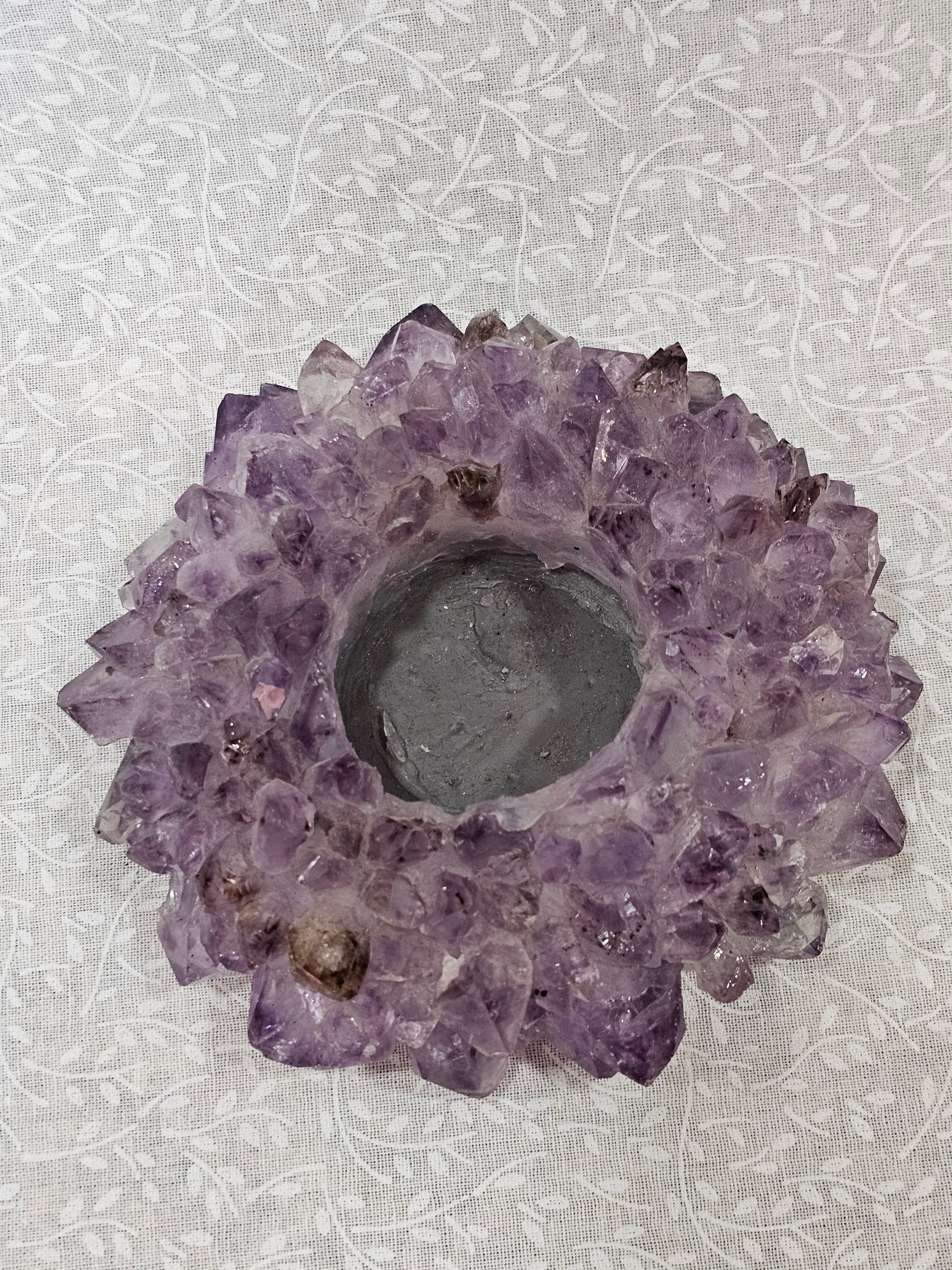 Amethyst Raw Crystal Candle Holder