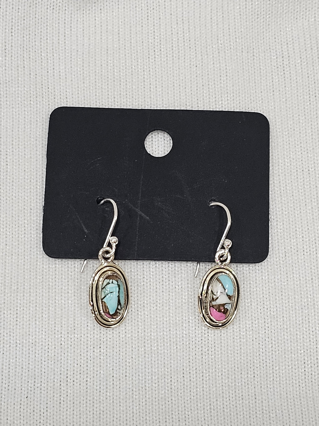 Cotton Candy Turquoise Sterling Silver Earrings