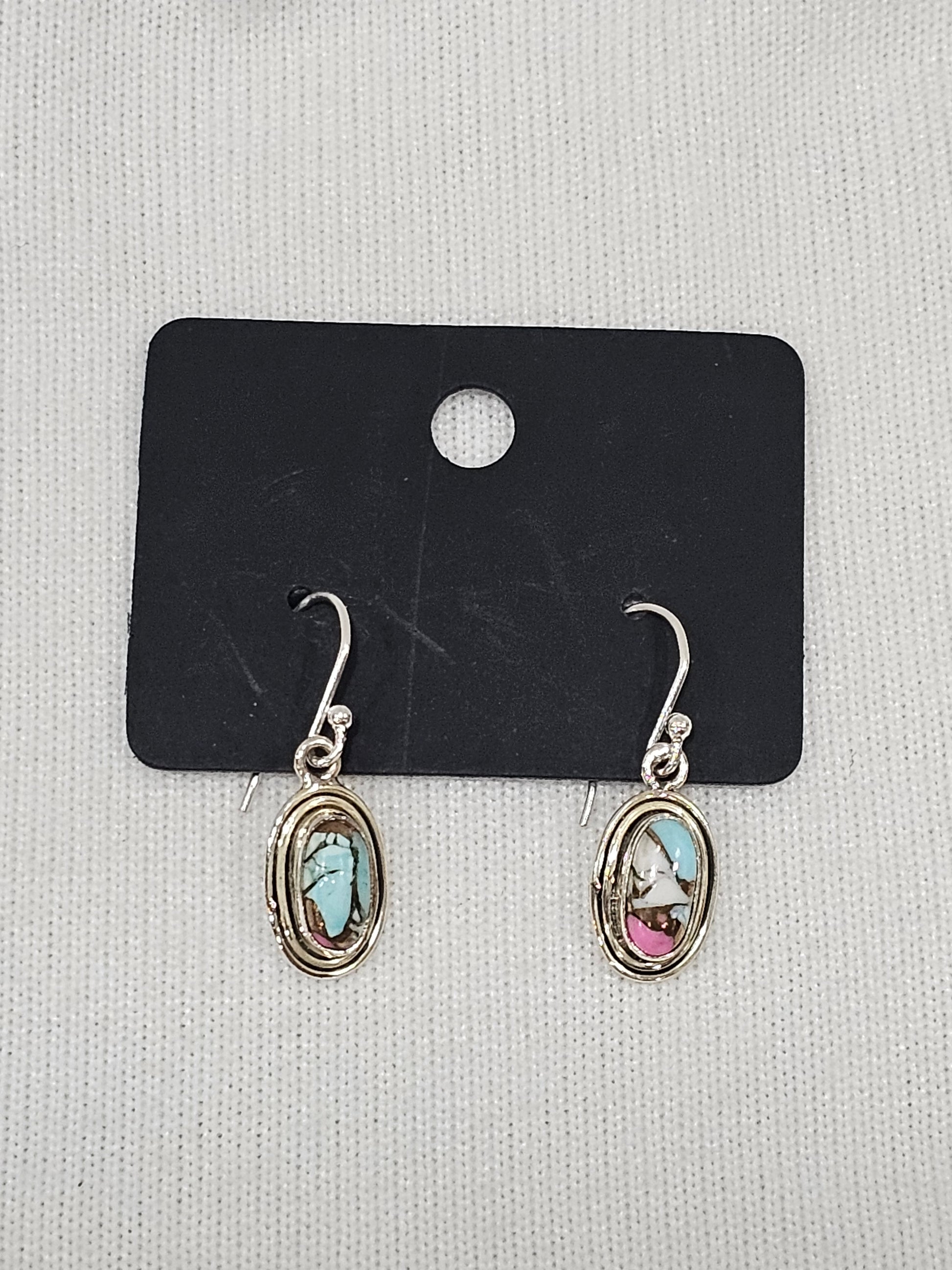Cotton Candy Turquoise Sterling Silver Earrings