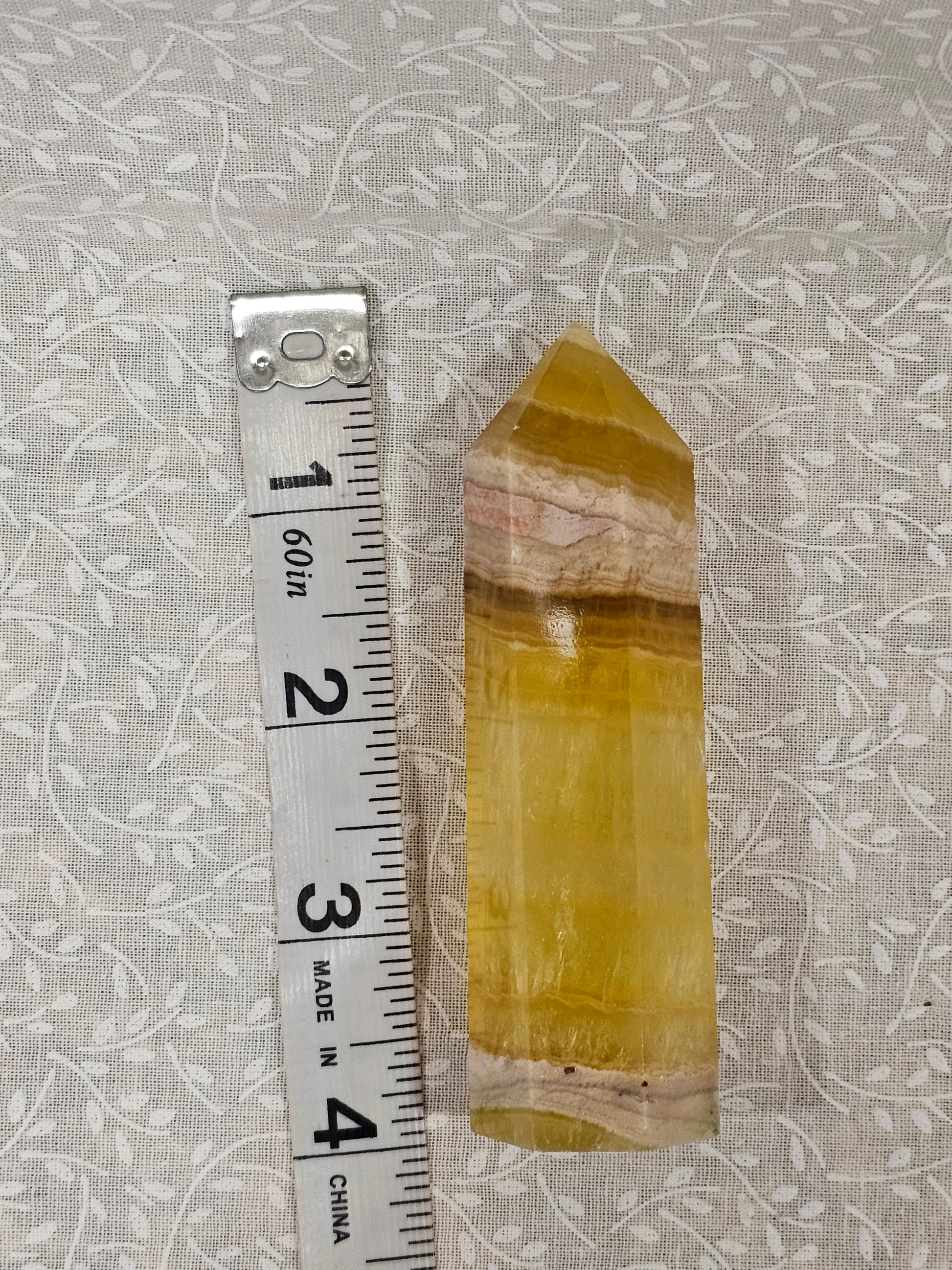 Yellow Fluorite Crystal Tower