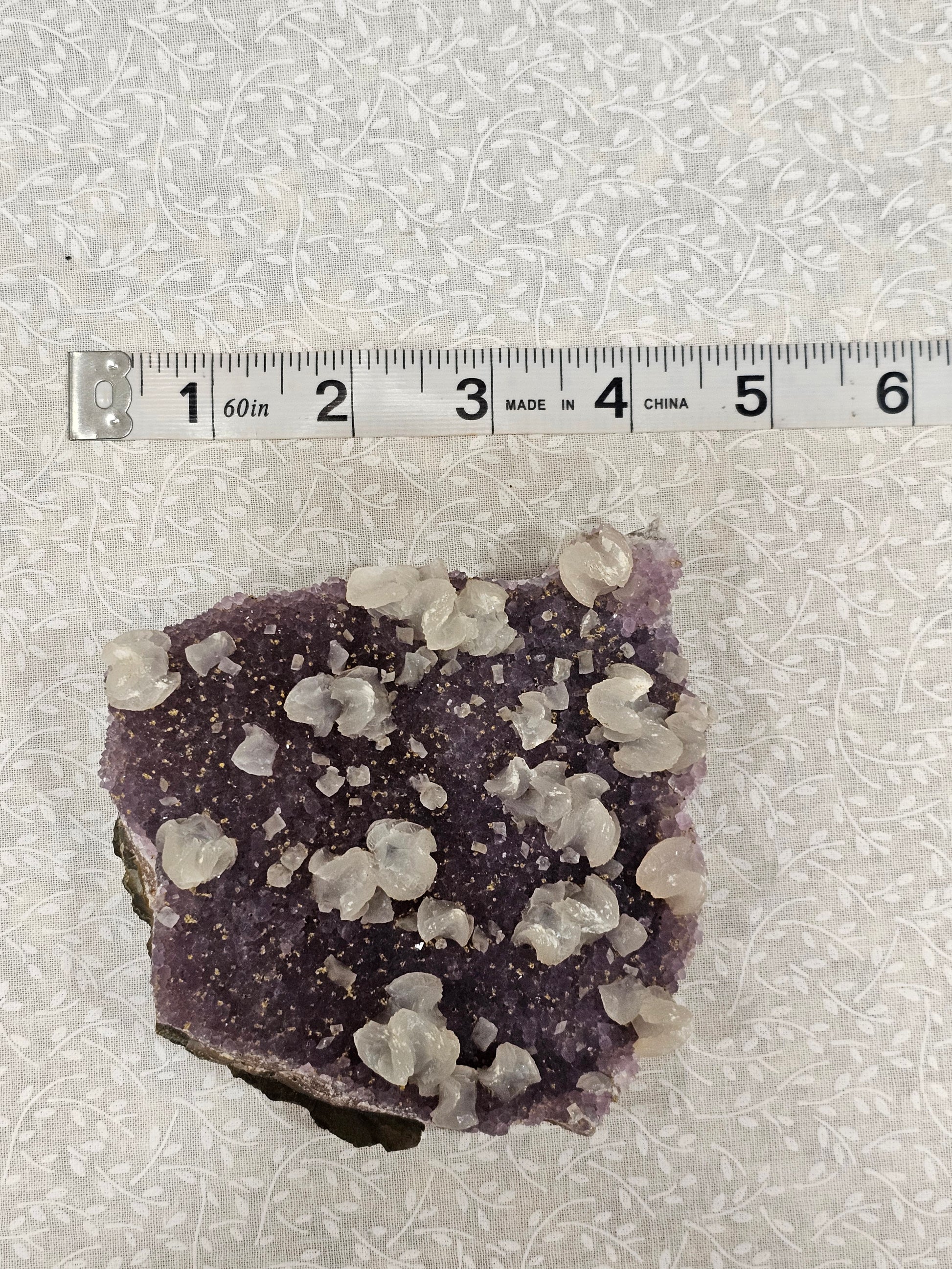 Amethyst & Calcite with Inclusion Raw Crystal Cluster