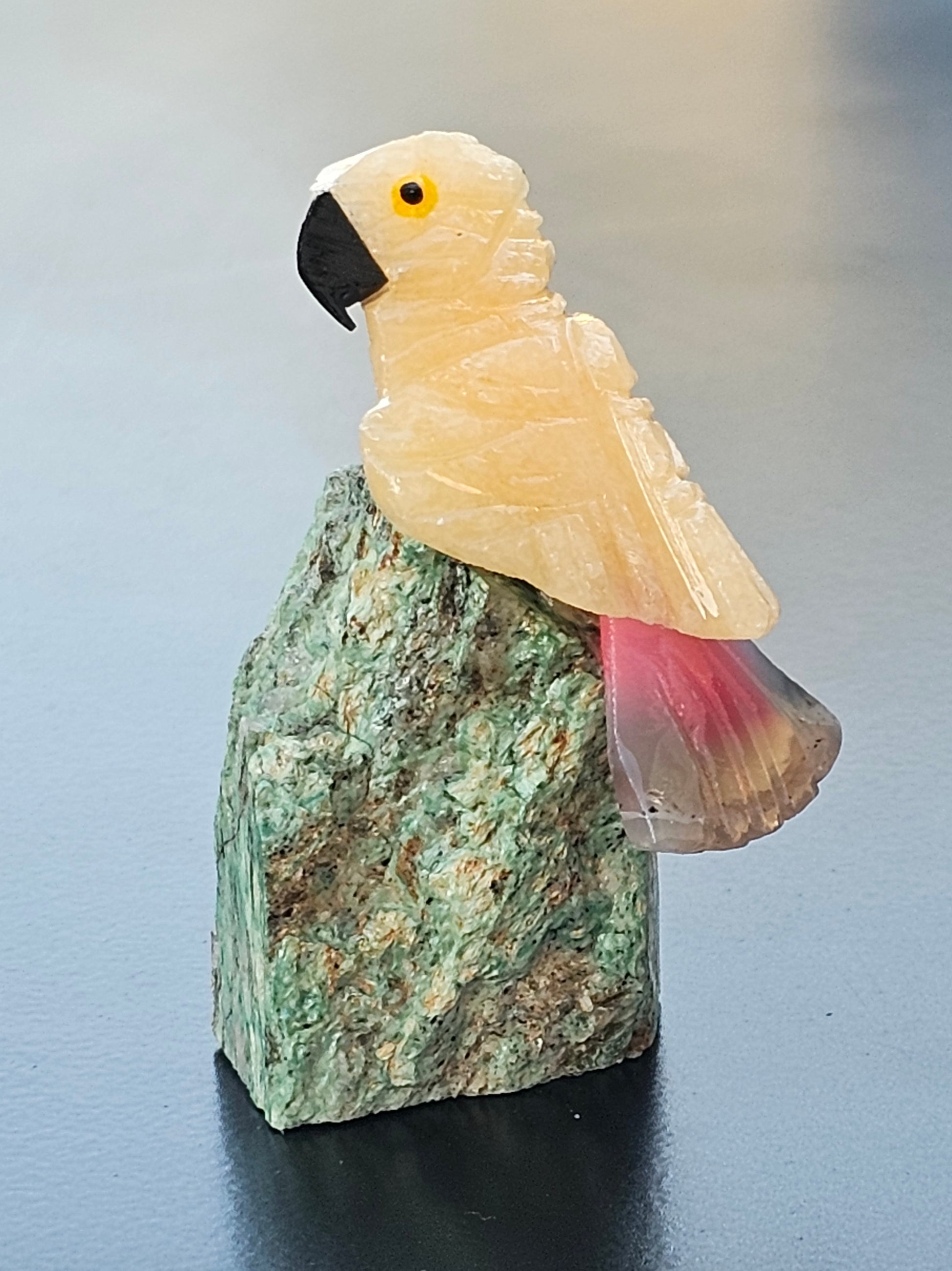 Argonite Onyx Snow Quartz Chrysocolla Parrot