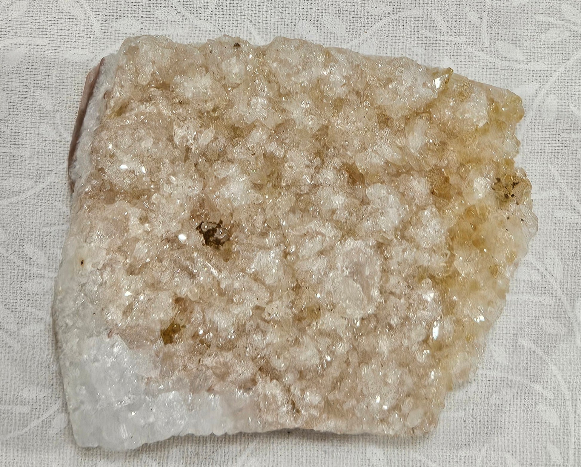 Apophyllite with Pink Calcite Raw Crystal Cluster.
