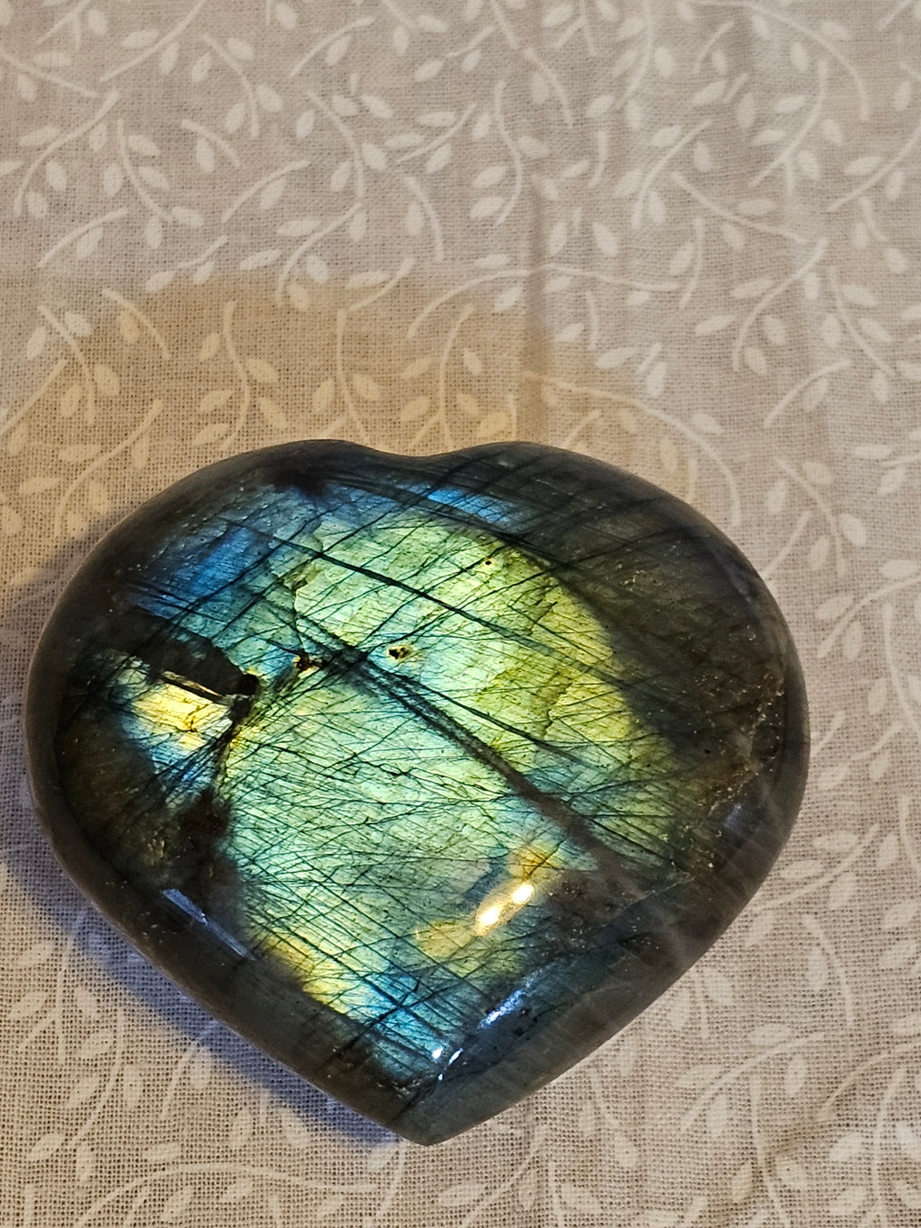 Labradorite Crystal Heart - Natural Stone with Flash