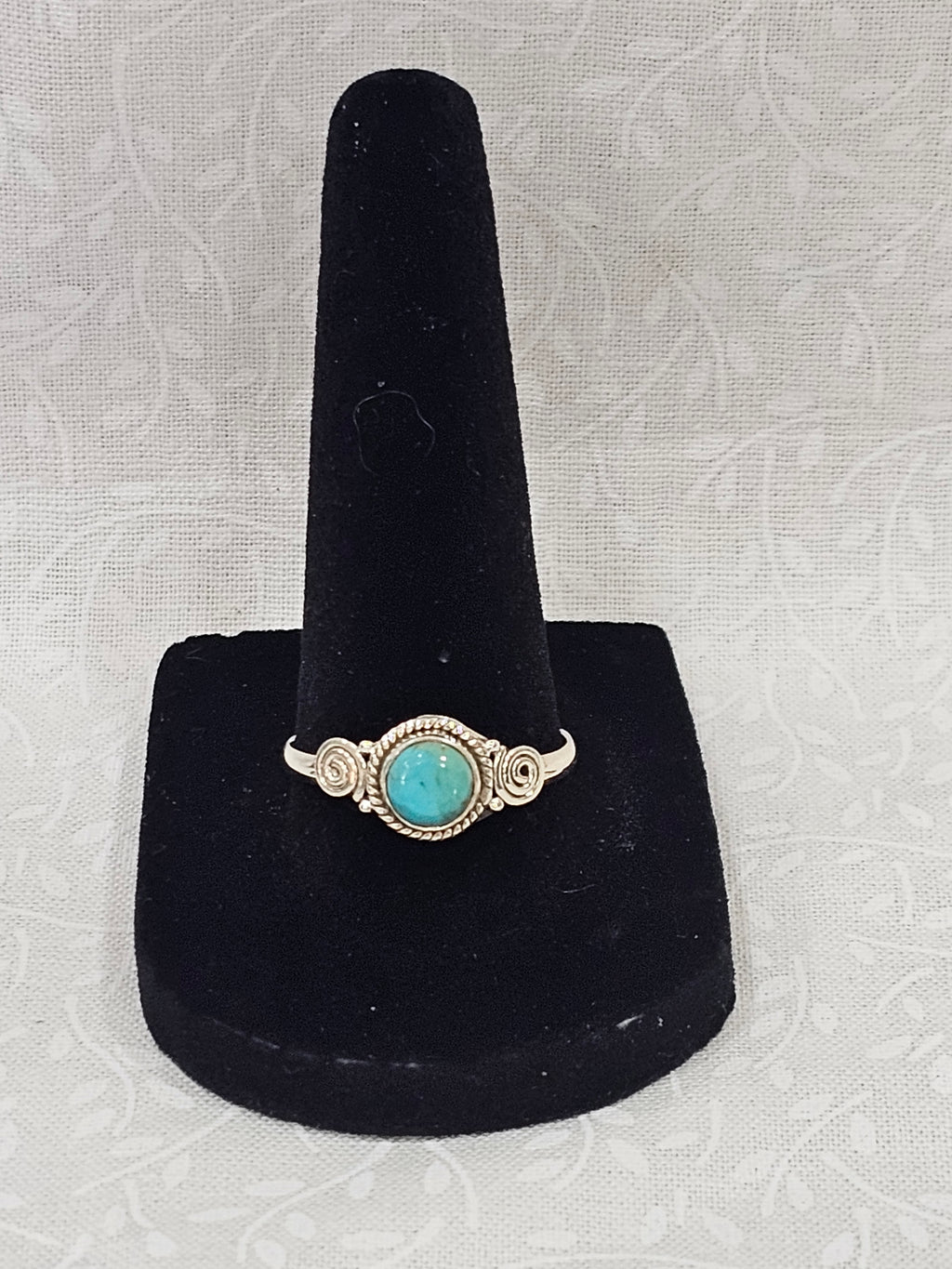 Sterling Silver Amazonite Gemstone Ring - Size 8