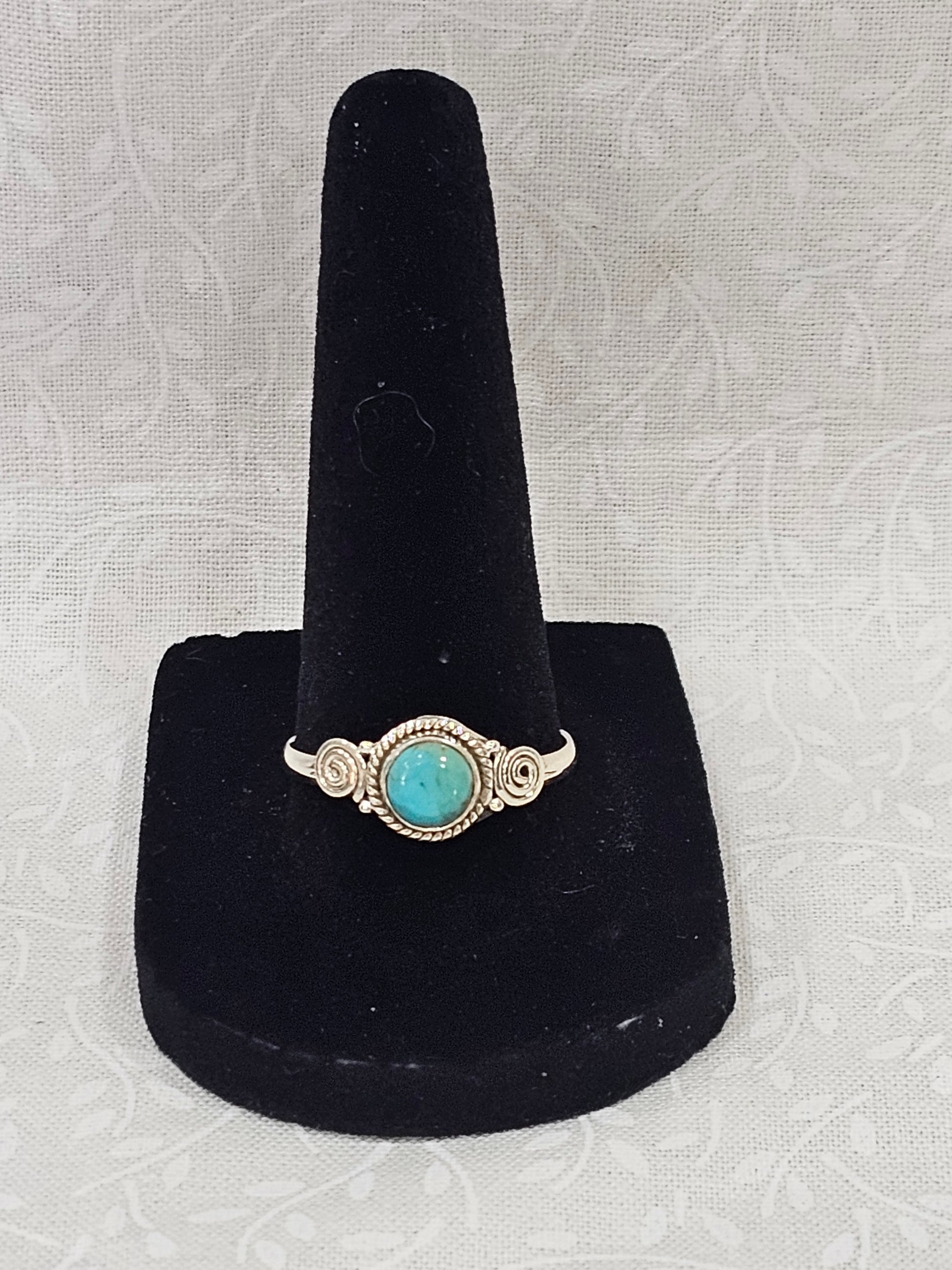 Sterling Silver Amazonite Gemstone Ring - Size 8