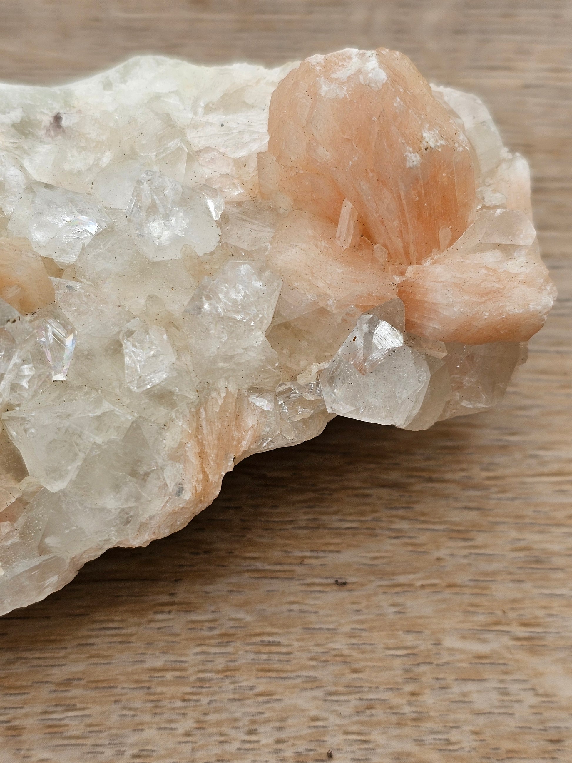 Apophyllite with Stillbite Raw Crystal Cluster