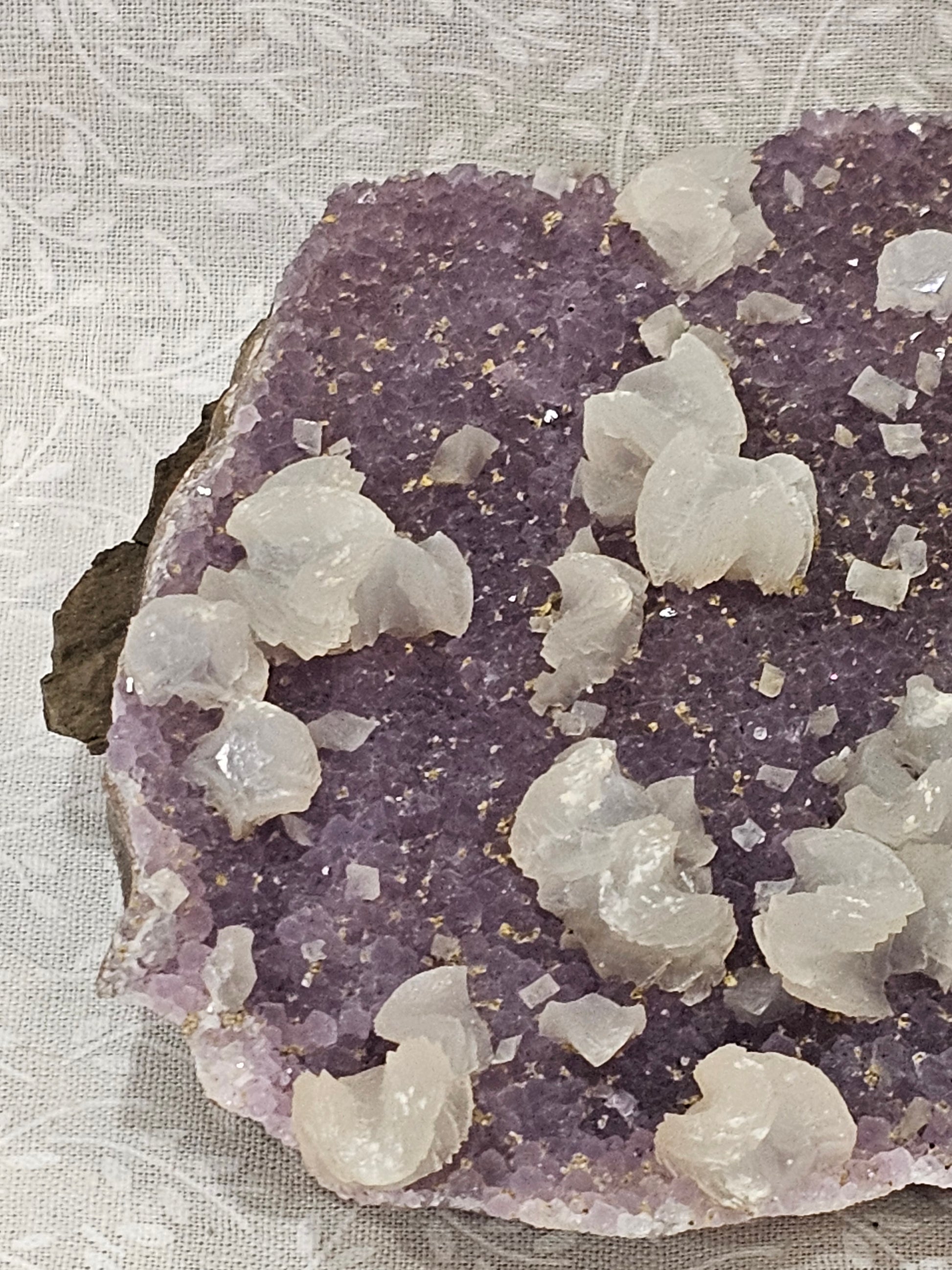 Amethyst & Calcite with Inclusion Raw Crystal Cluster