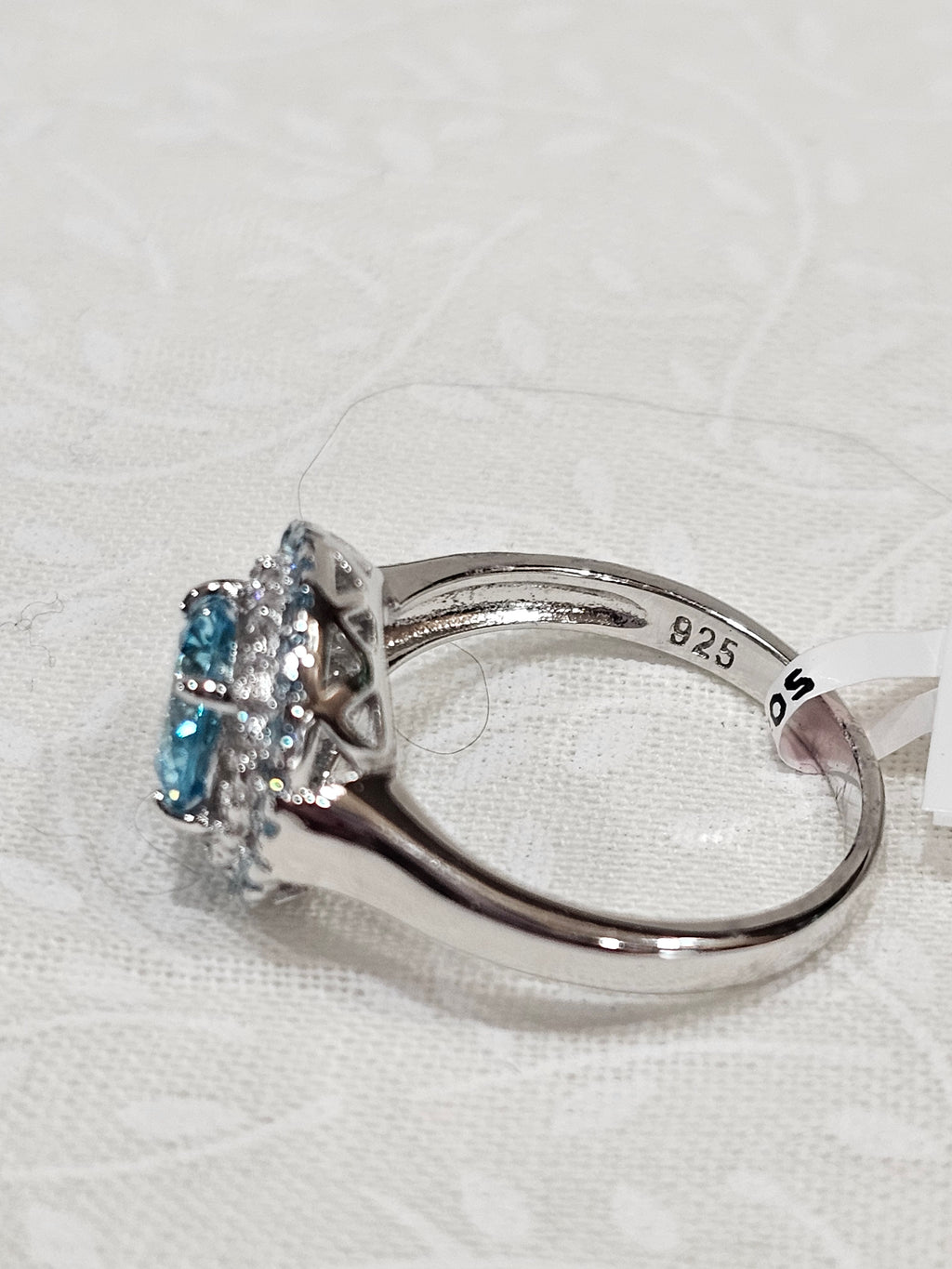 Sterling Silver Blue Zircon Gemstone Ring - Size 7