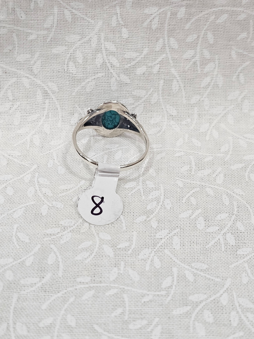 Sterling Silver Classic Turquoise Ring Timeless Design - Size 8