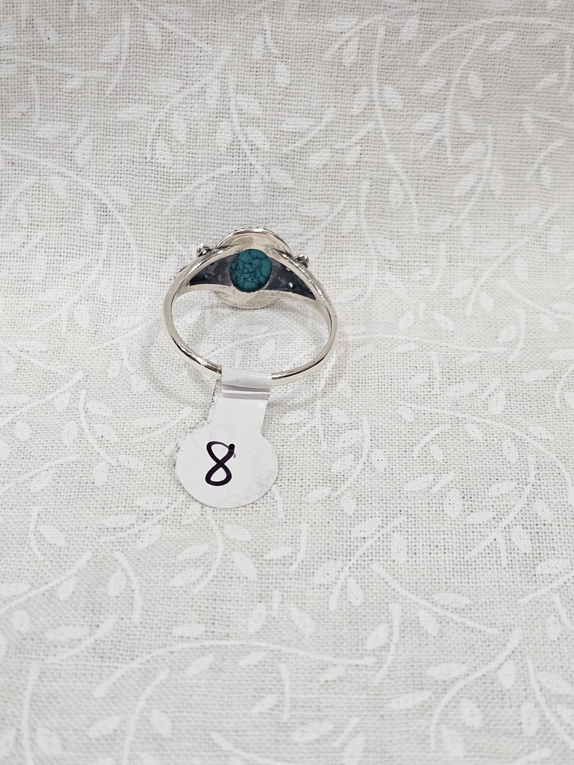 Sterling Silver Classic Turquoise Ring Timeless Design - Size 8