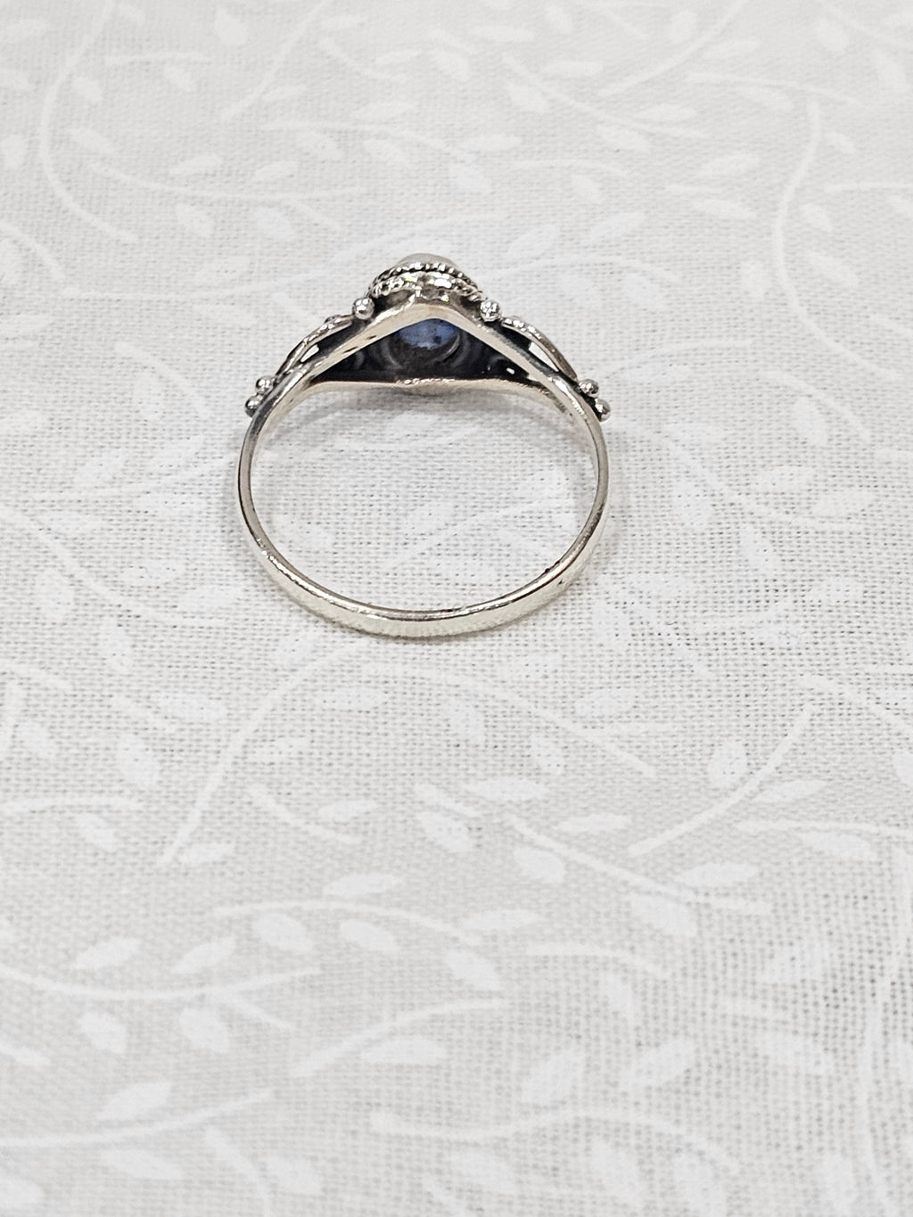 Sterling Silver Sapphire Gemstone Ring 8.5