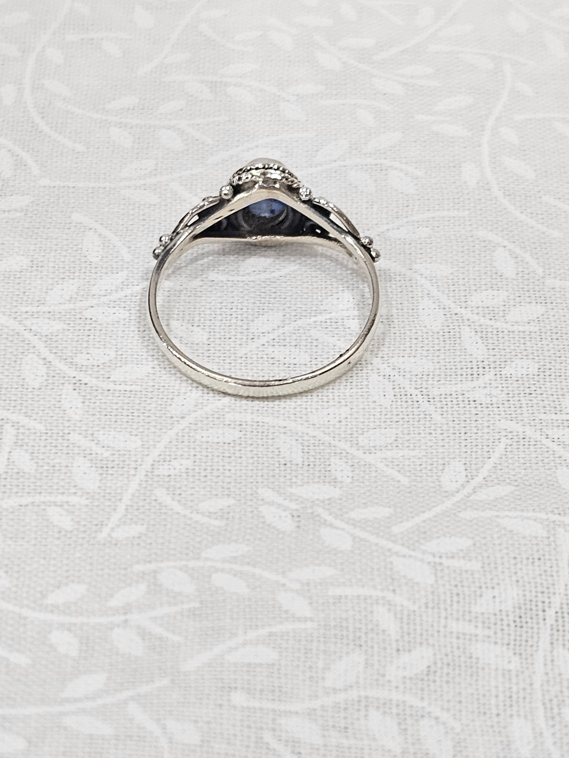 Sterling Silver Sapphire Gemstone Ring 8.5