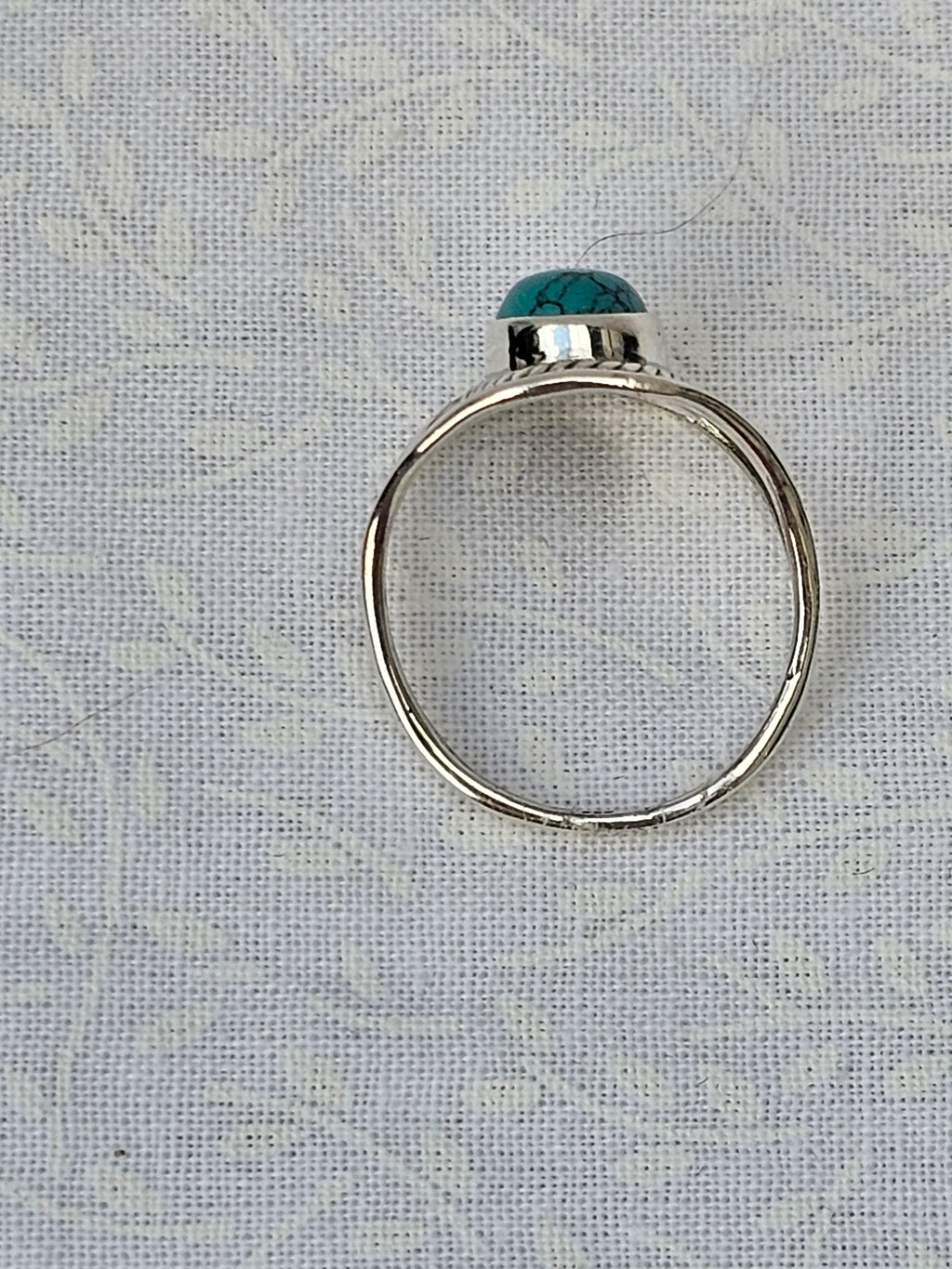 Sterling Silver Turquoise Gemstone Ring Healer Stone - Size 8
