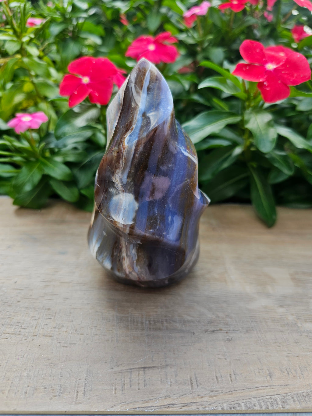 Agate Crystal Flame - Natural Polished Stone 5 Inch
