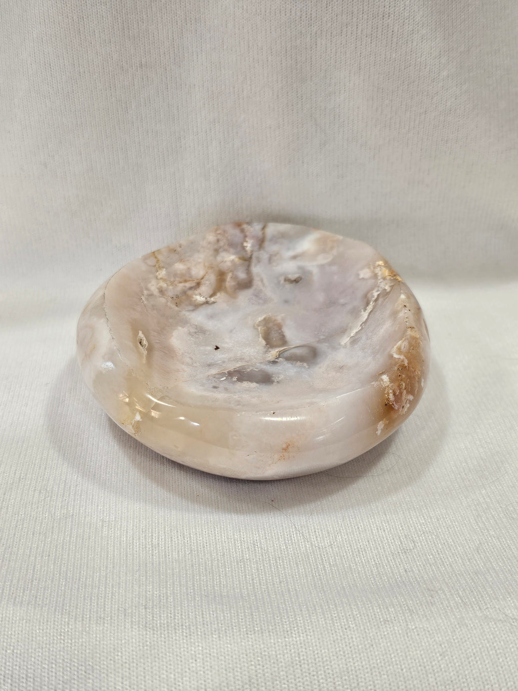Flower Agate Crystal Bowl - 4" Natural Stone Dish