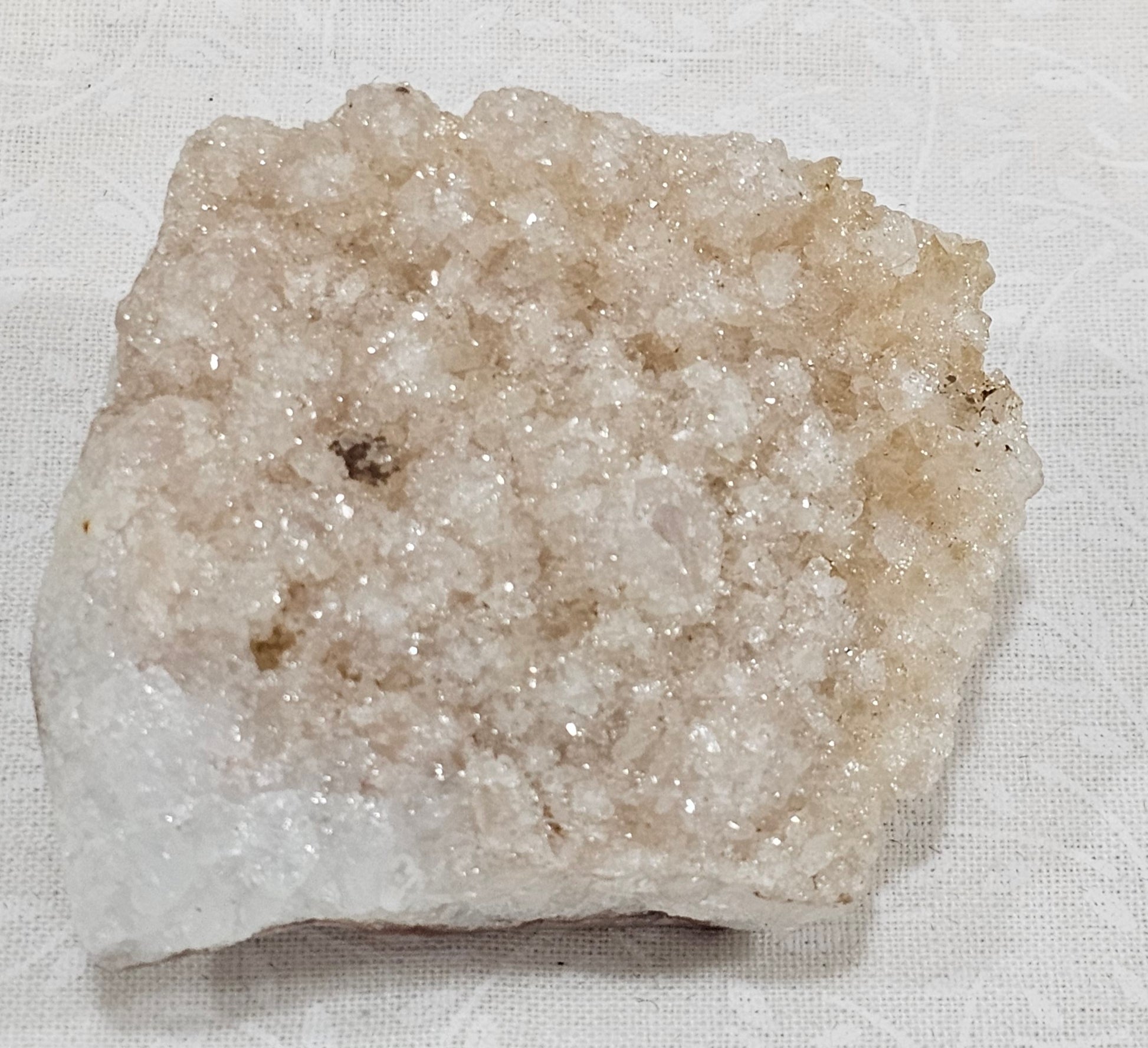 Apophyllite with Pink Calcite Raw Crystal Cluster.