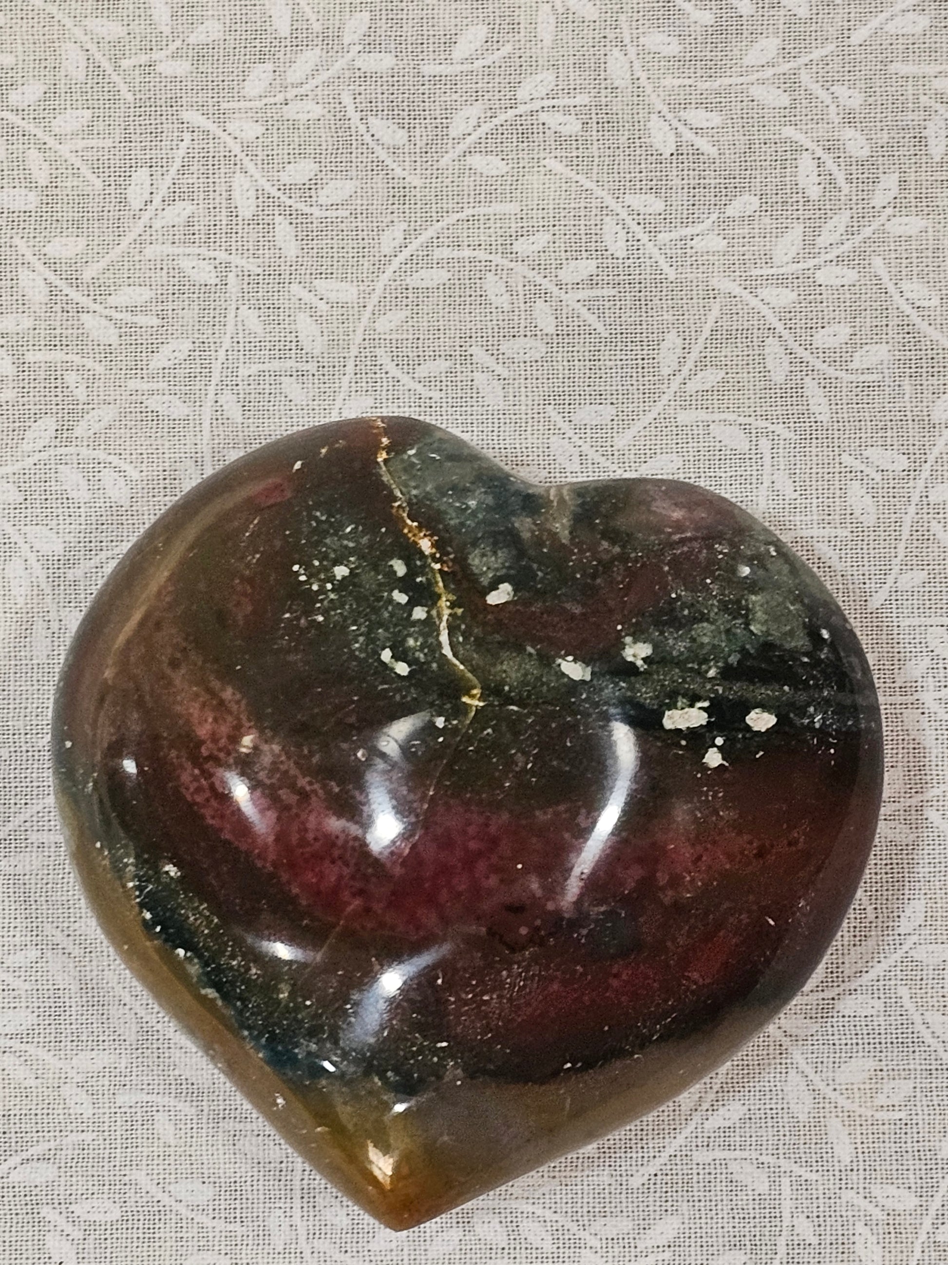 Ocean Jasper Crystal Heart
