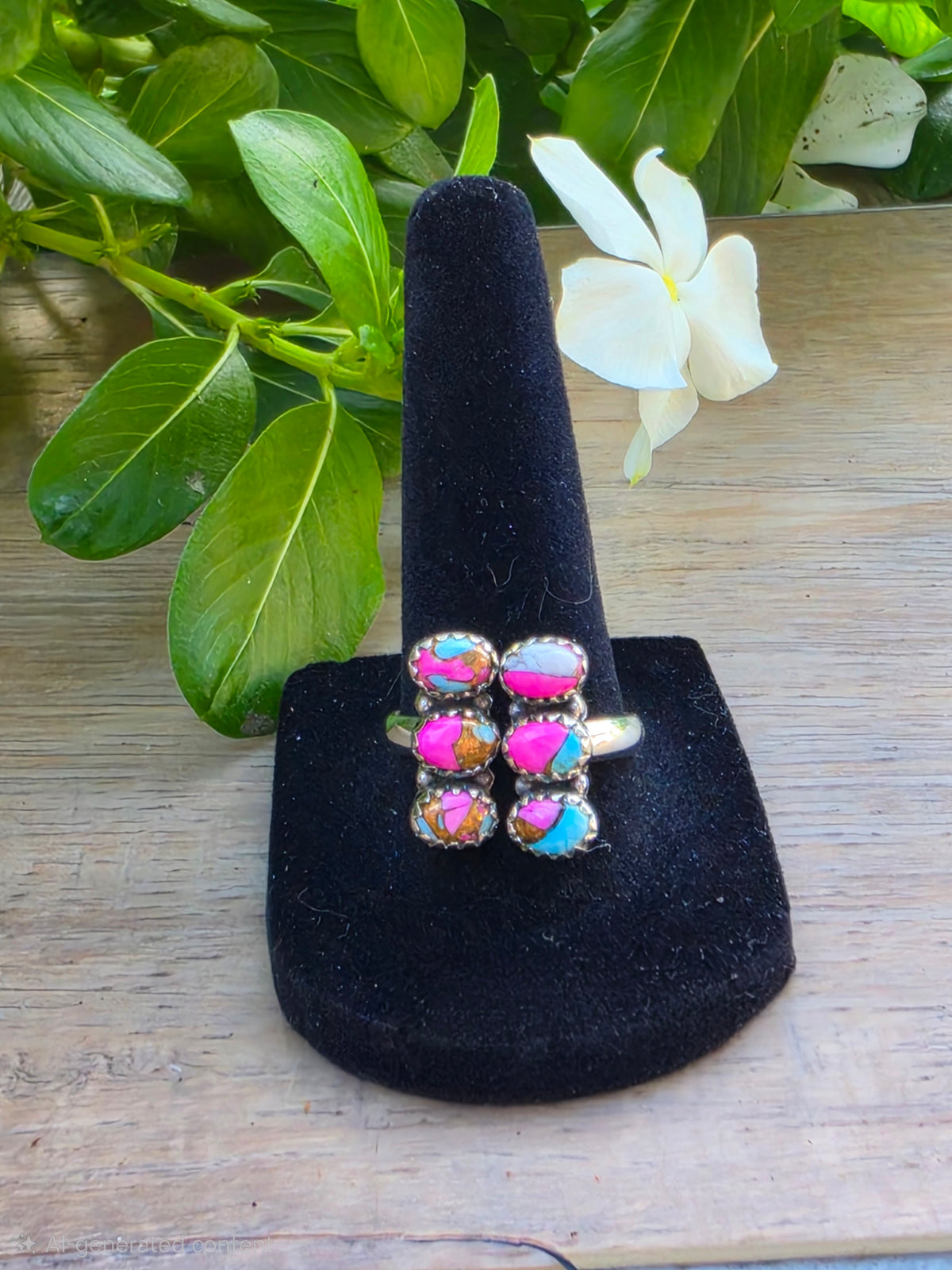 Sterling Silver Cotton Candy Ring - Size 8.5 (Adjustable to 9)