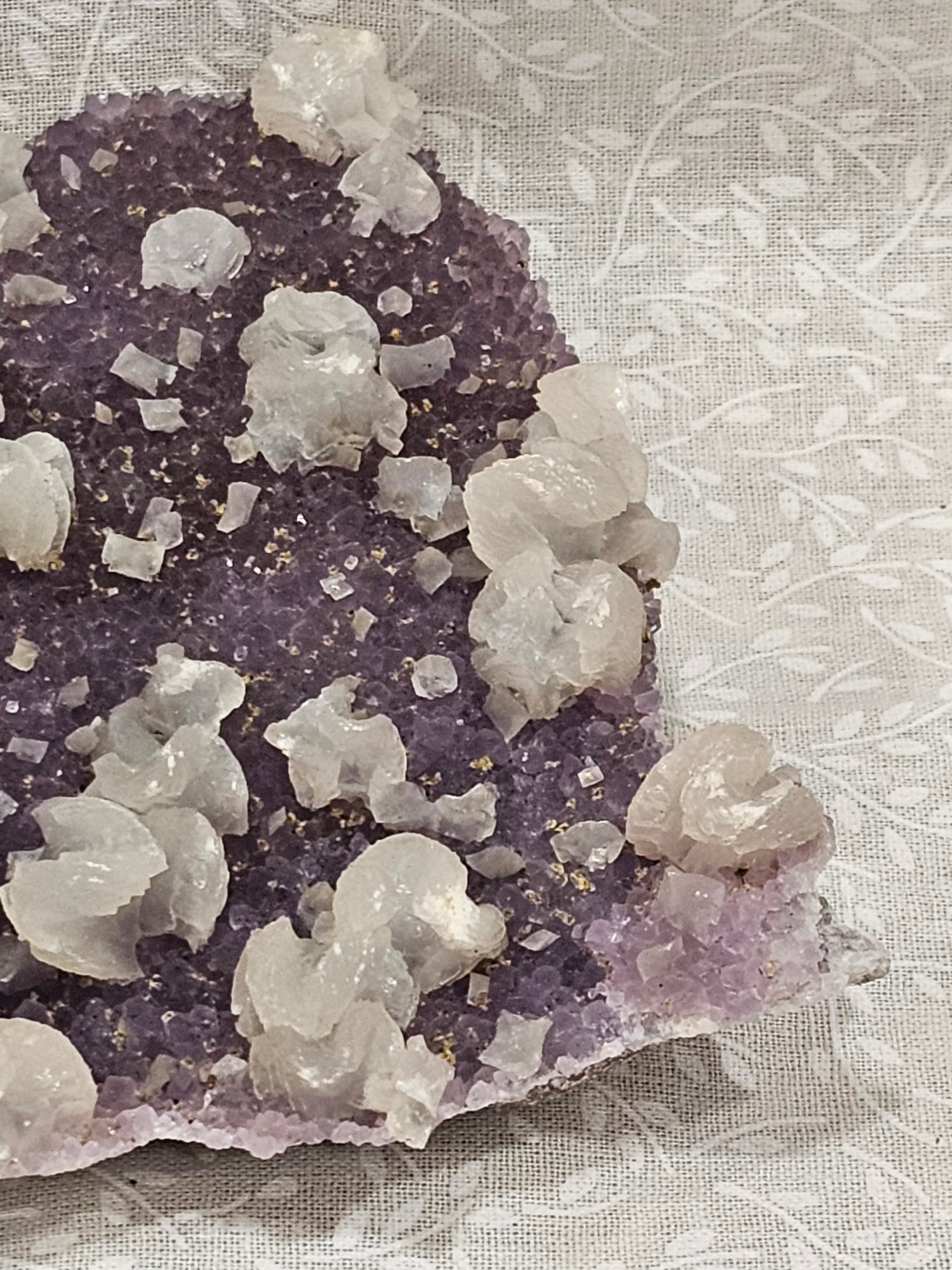 Amethyst & Calcite with Inclusion Raw Crystal Cluster