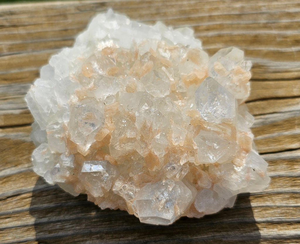 Apophyllite with Stillbite Raw Crystal Cluster