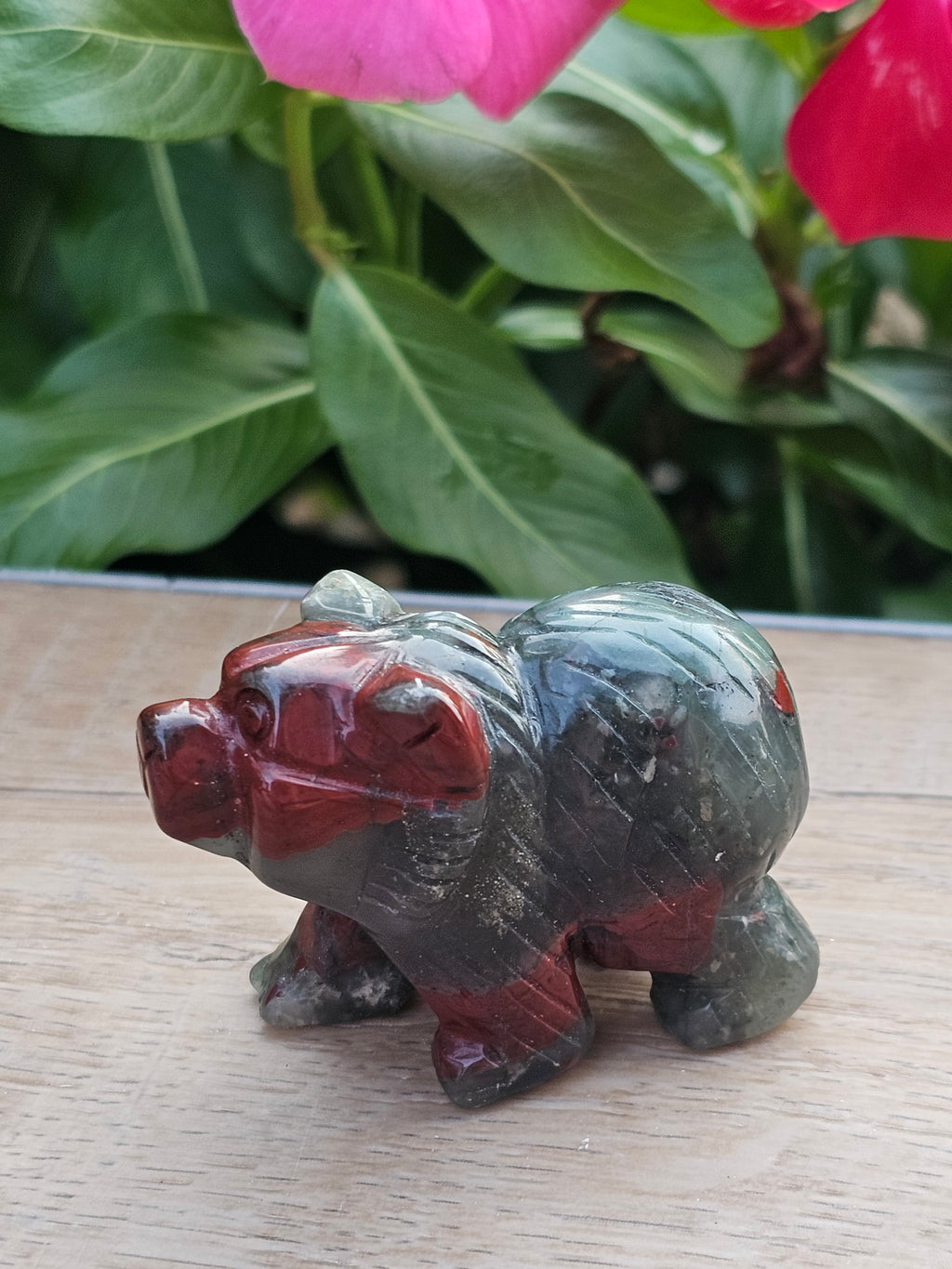 African Bloodstone Crystal Bear