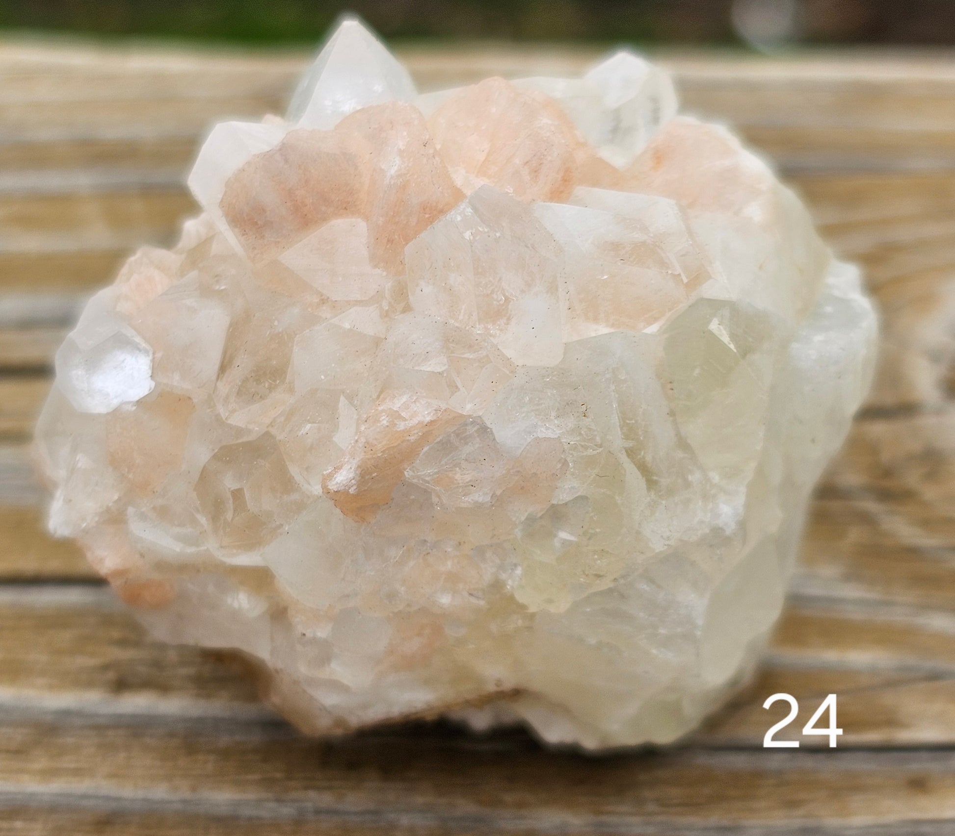Apophyllite with Stillbite Raw Crystal Cluster