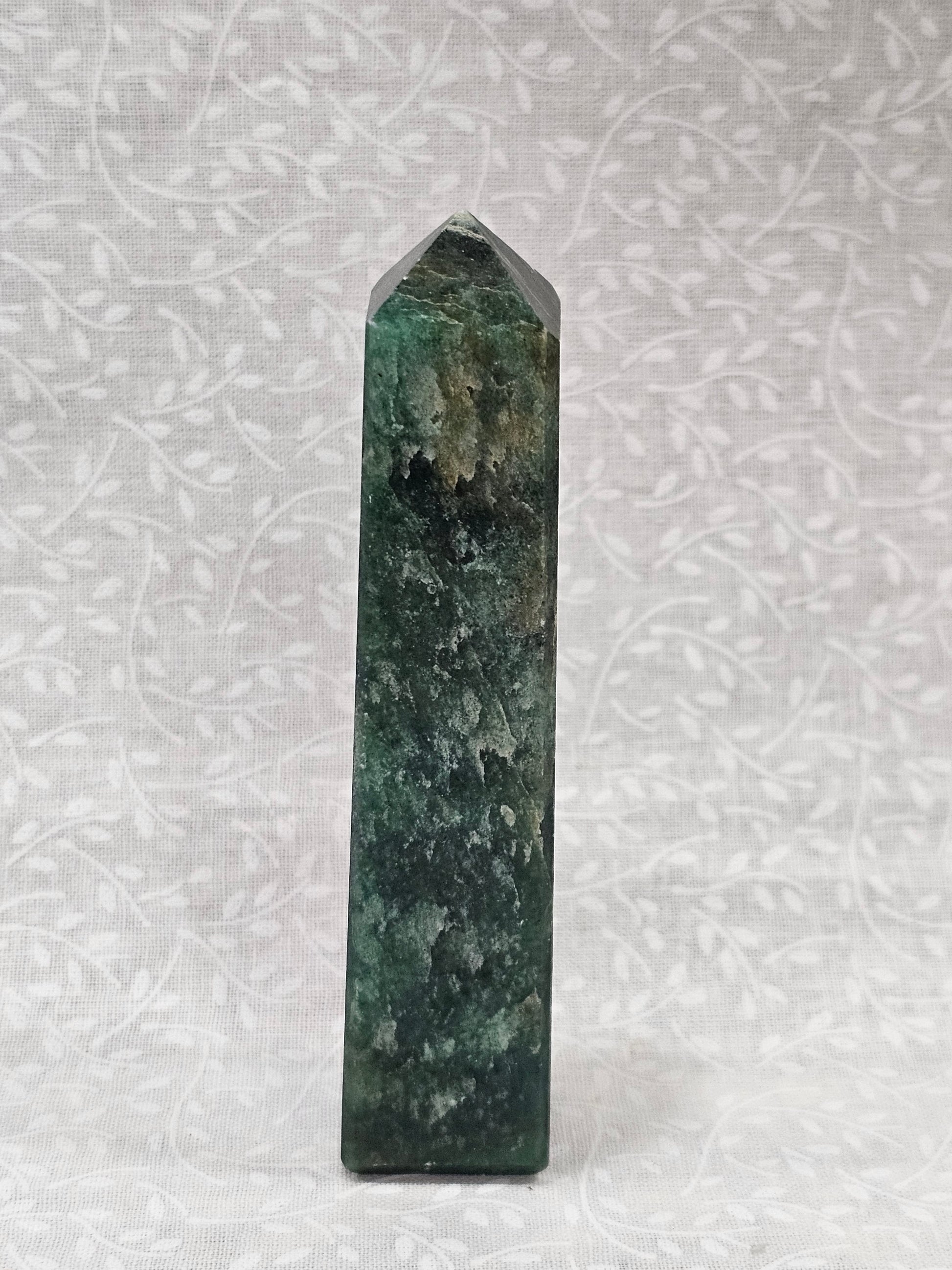 Moss Agate Crystal Tower