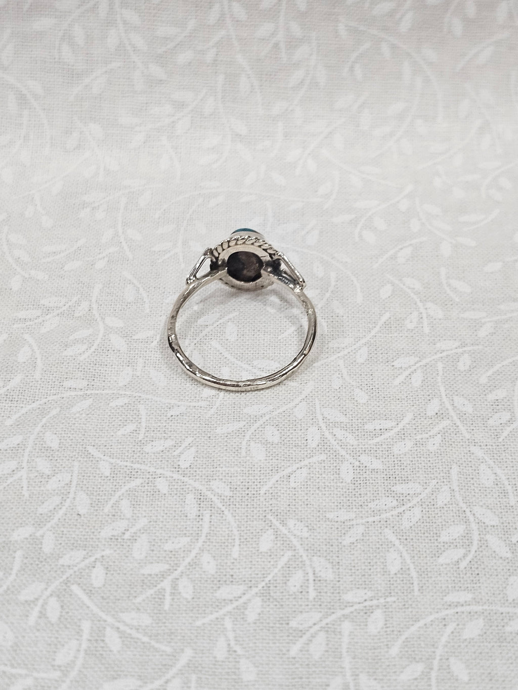 Sterling Silver Dahlia Turquoise Ring - Size 8