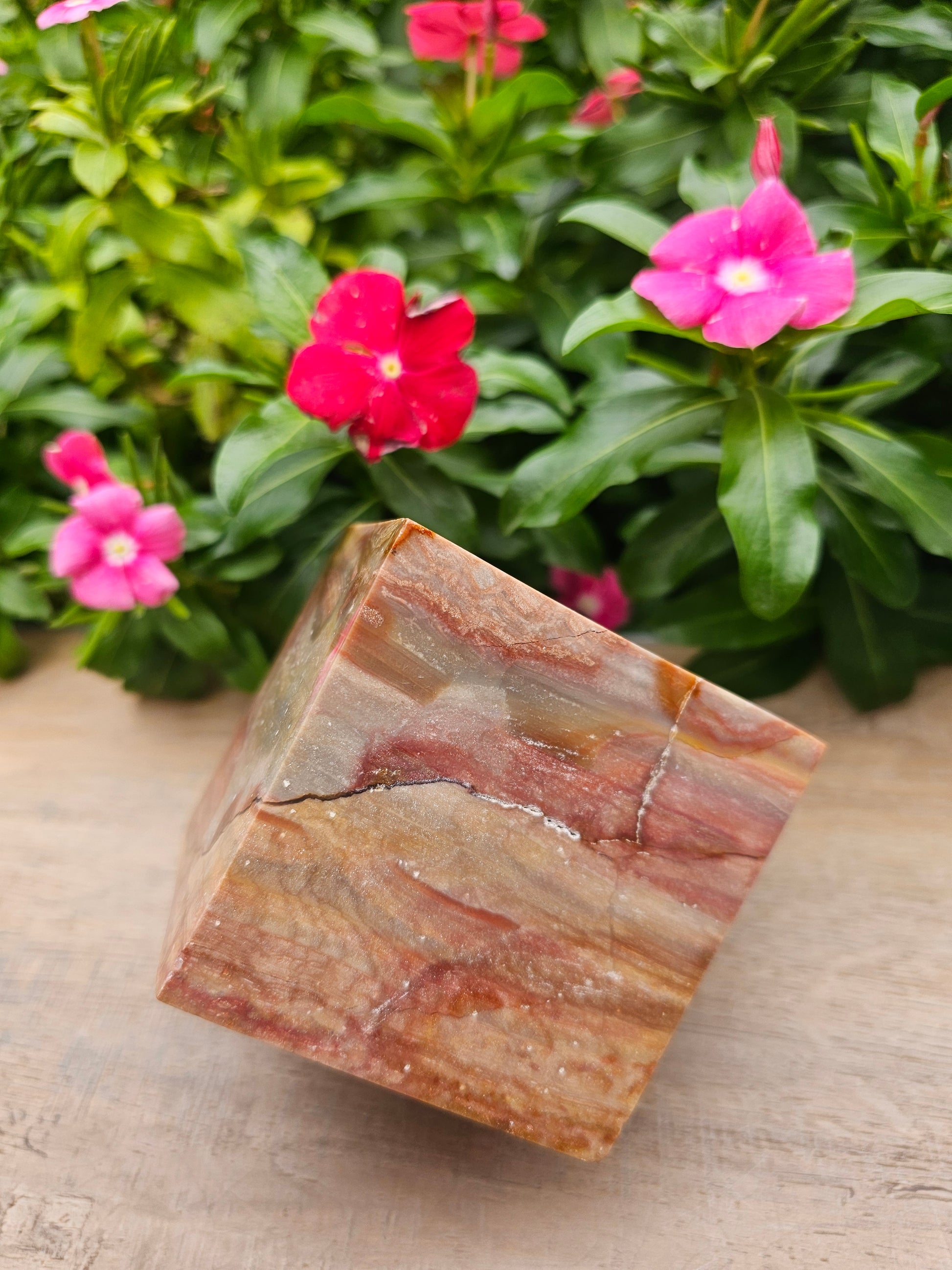 Jasper Cube 3" Wide Natural Polished Crystal
