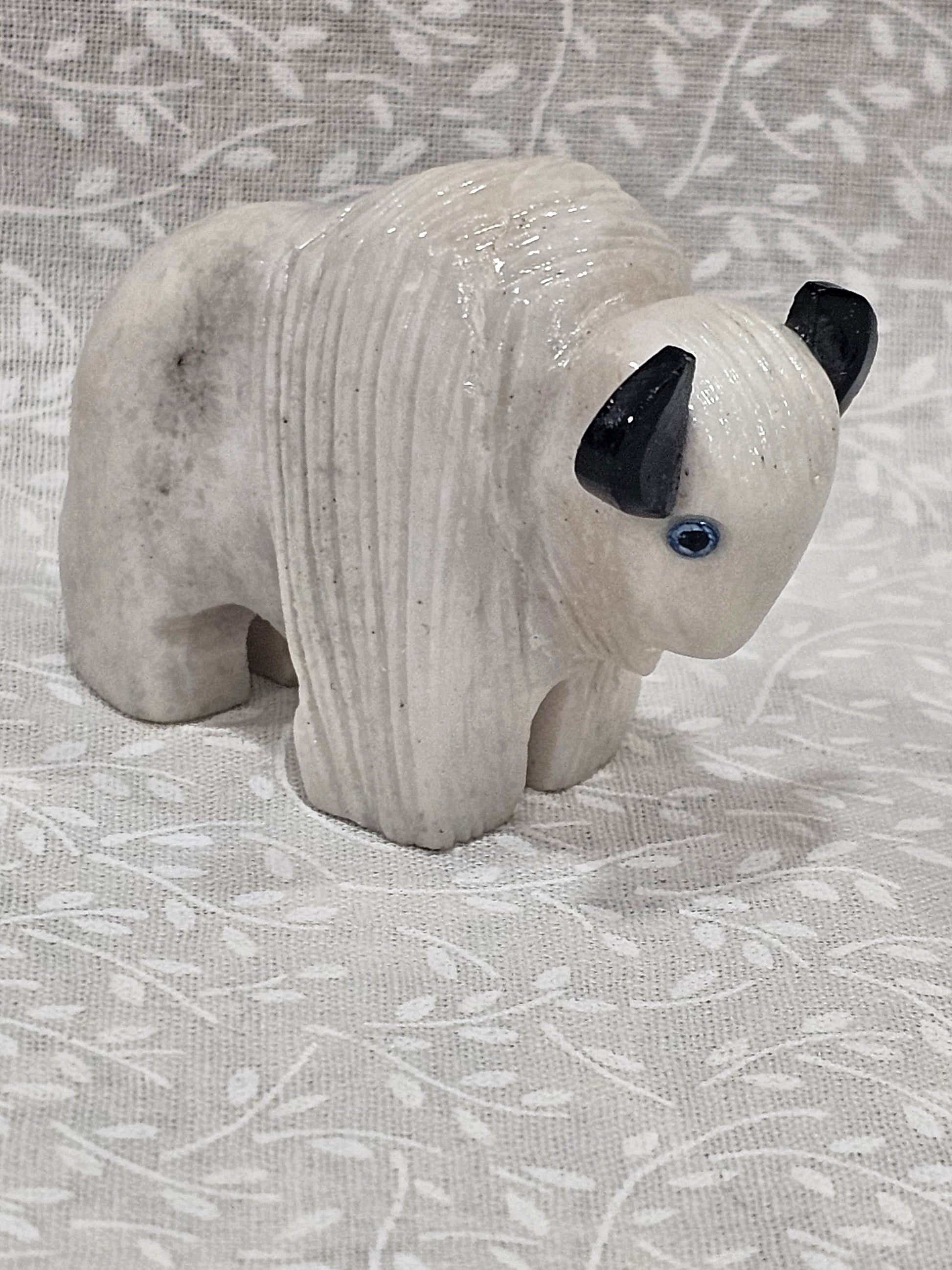 White Onyx Buffalo Crystal Figure 2.25 Inch