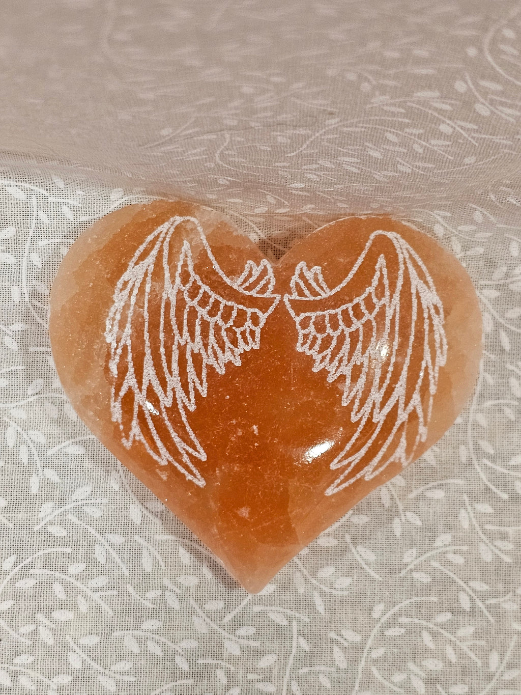Orange Selentine Crystal Heart