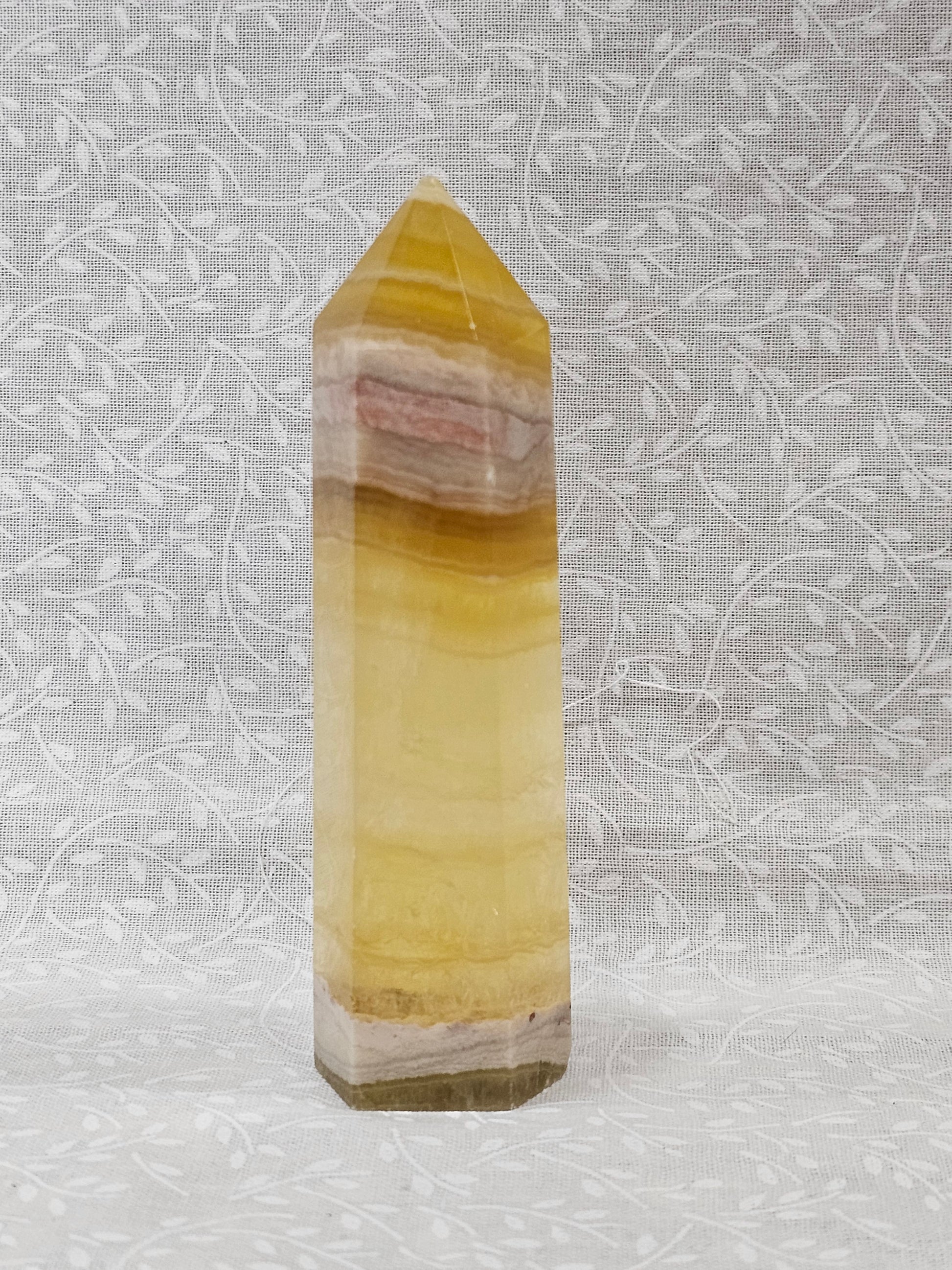Yellow Fluorite Crystal Tower