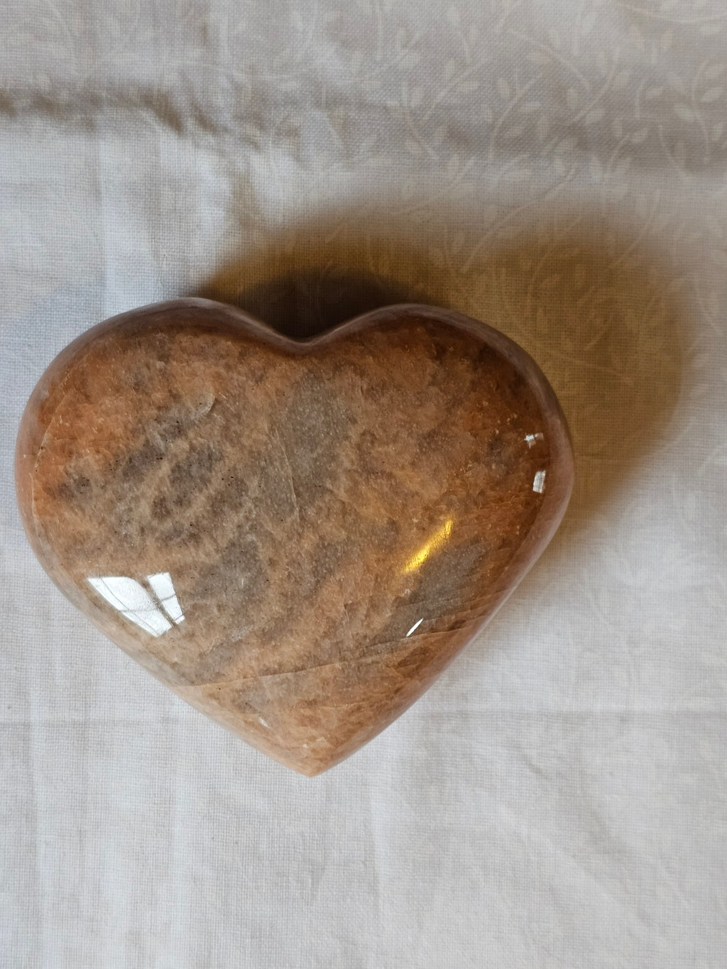 Peach Moonstone Crystal Heart