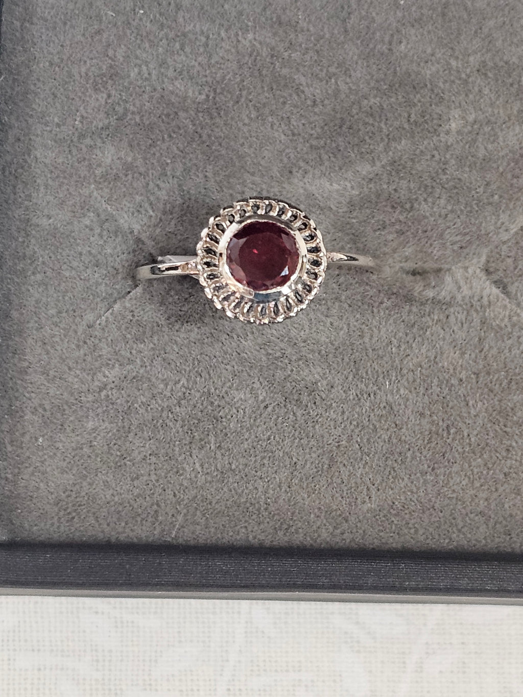 Sterling Silver Amber Gemstone Ring - Size 5.5