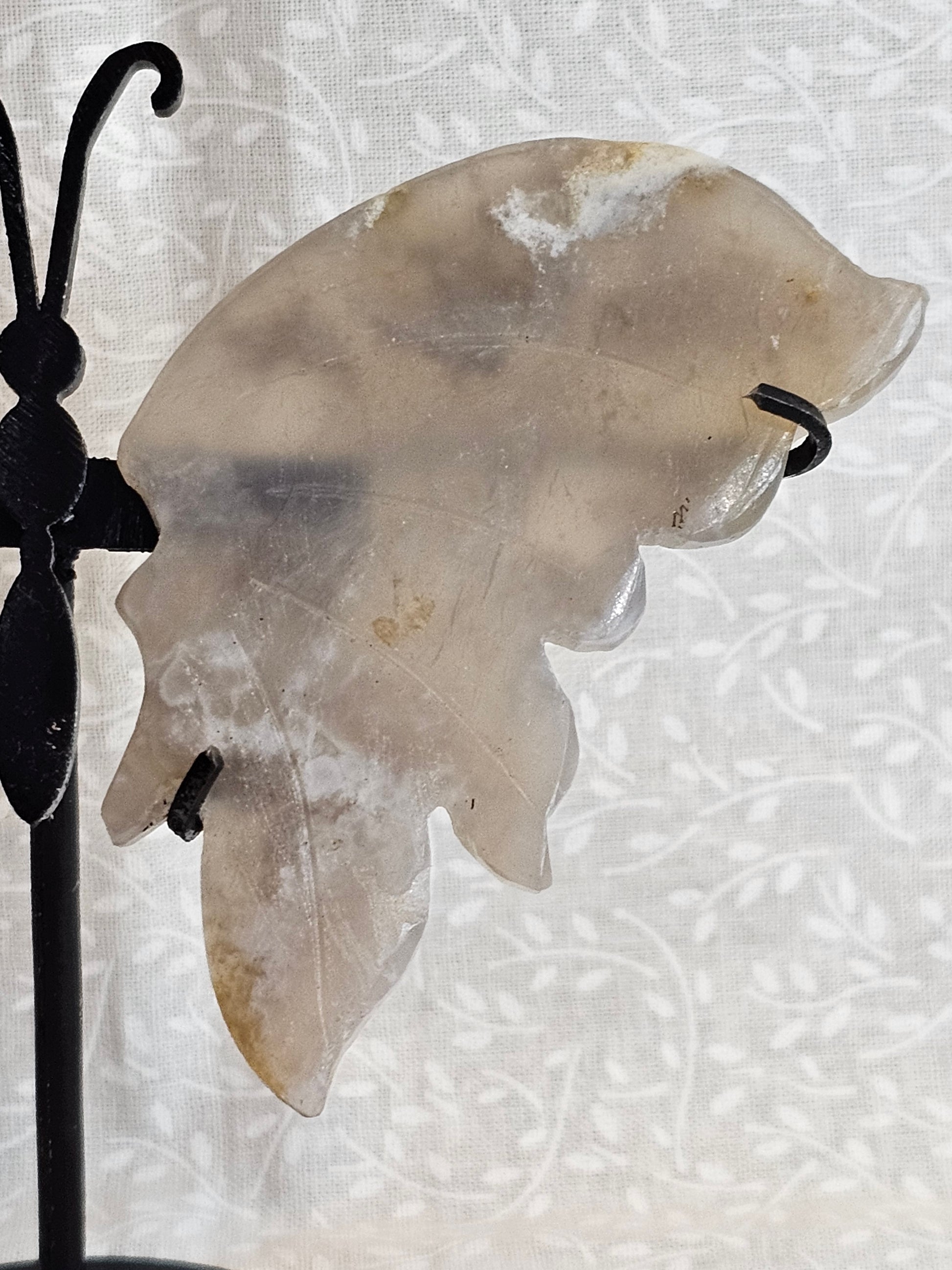 Agate Crystal Butterfly Wings with Stand