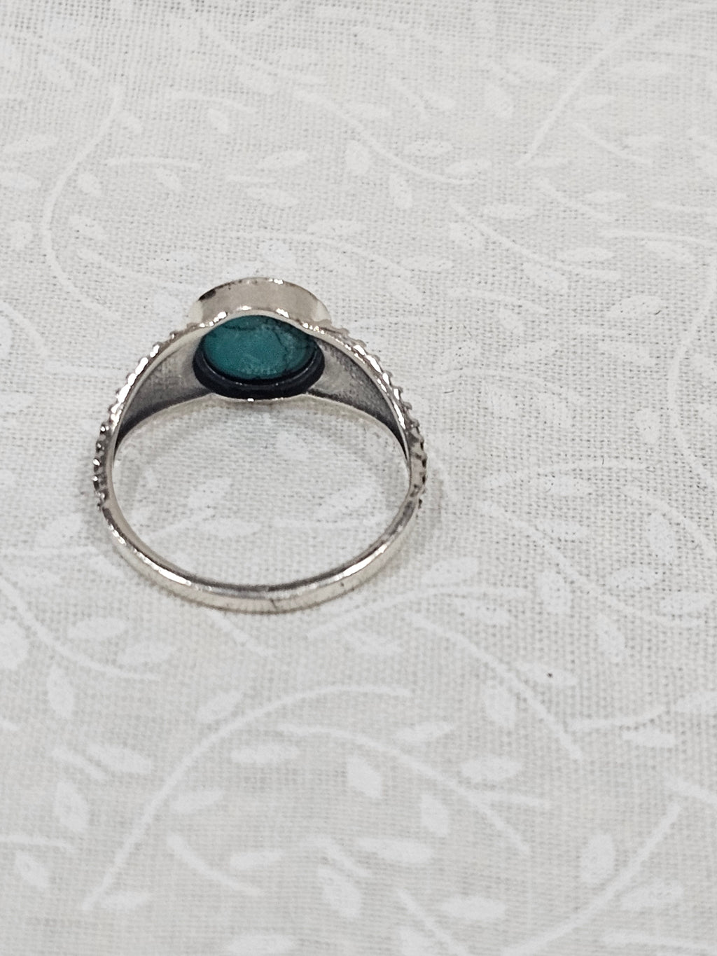 Sterling Silver Turquoise Gemstone Ring 7.5