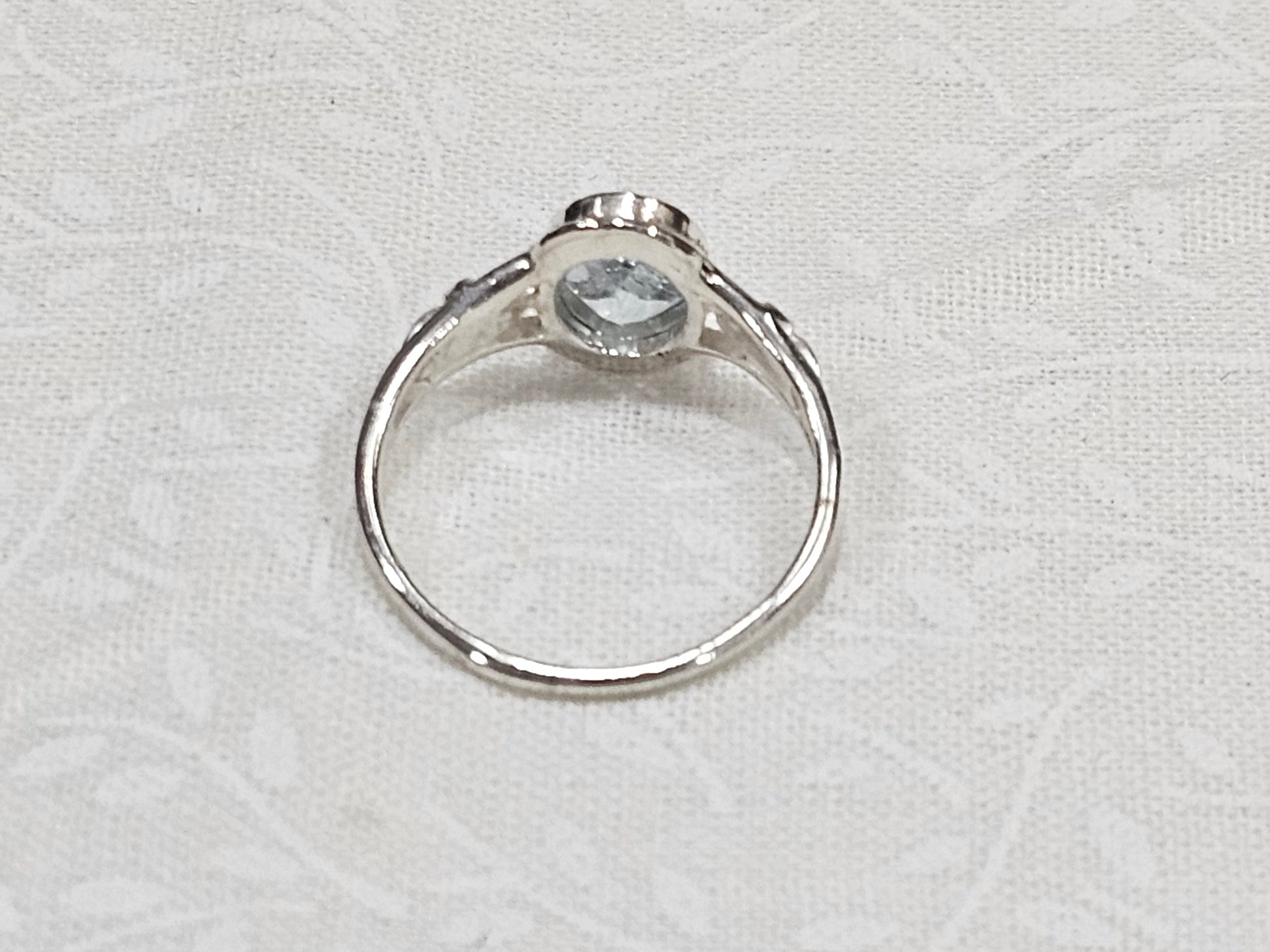 Sterling Silver Aquamarine Gemstone Ring March Birthstone - Size 8