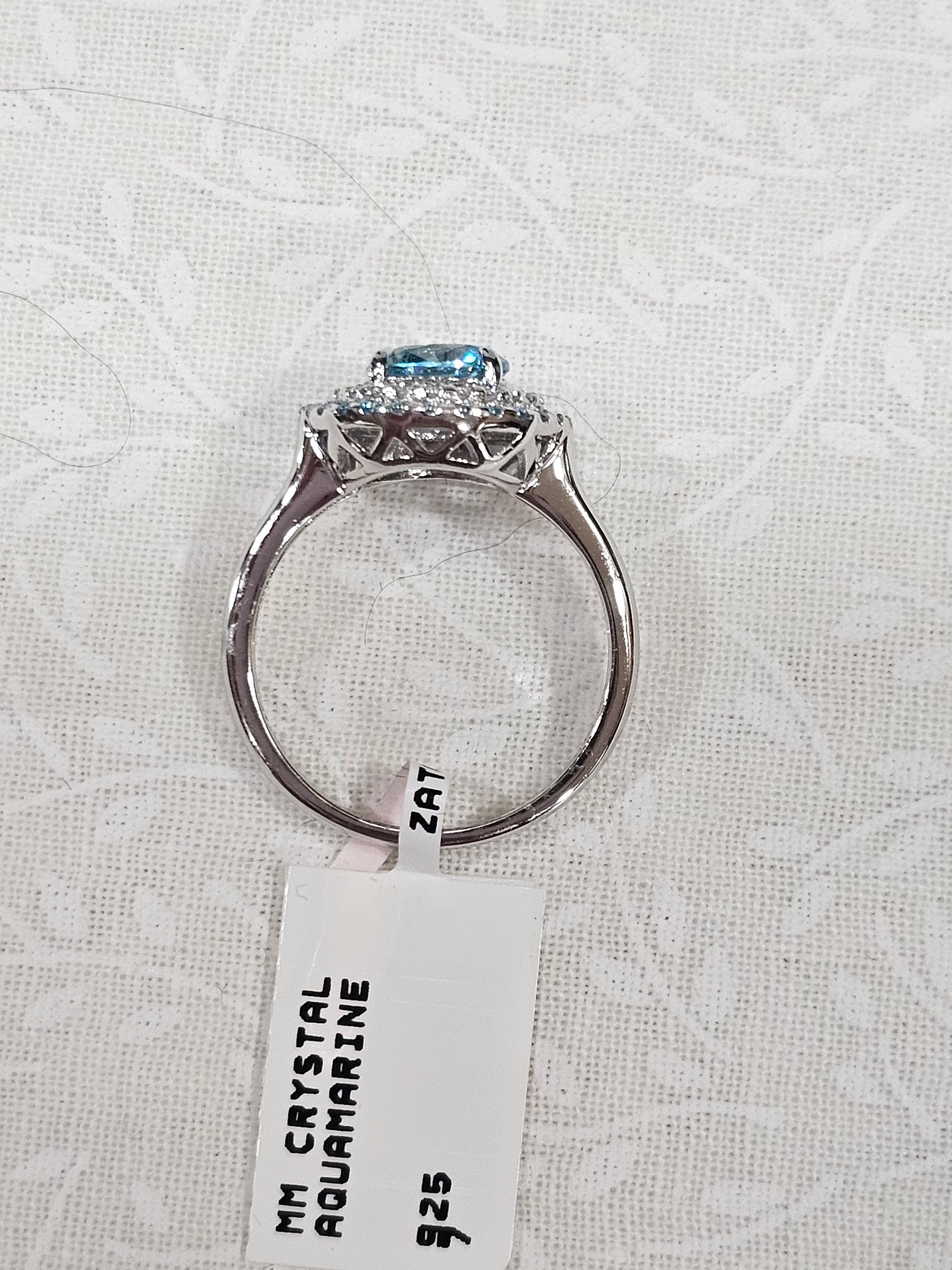 Sterling Silver Blue Zircon Gemstone Ring - Size 7