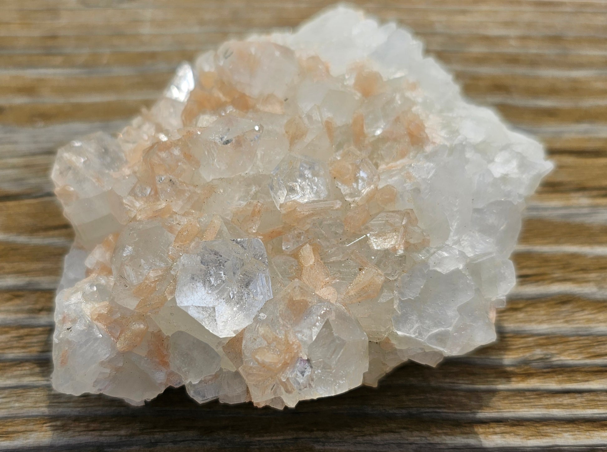 Apophyllite with Stillbite Raw Crystal Cluster